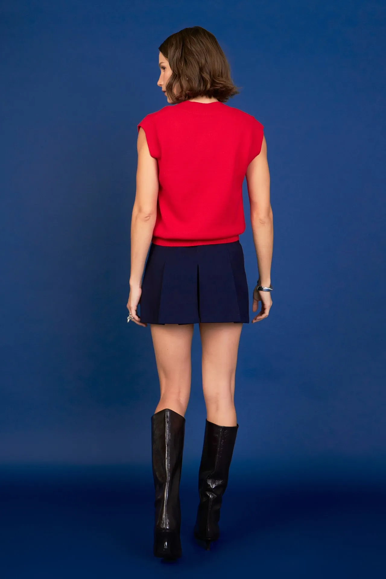 Argyle Knit V-Neck Vest