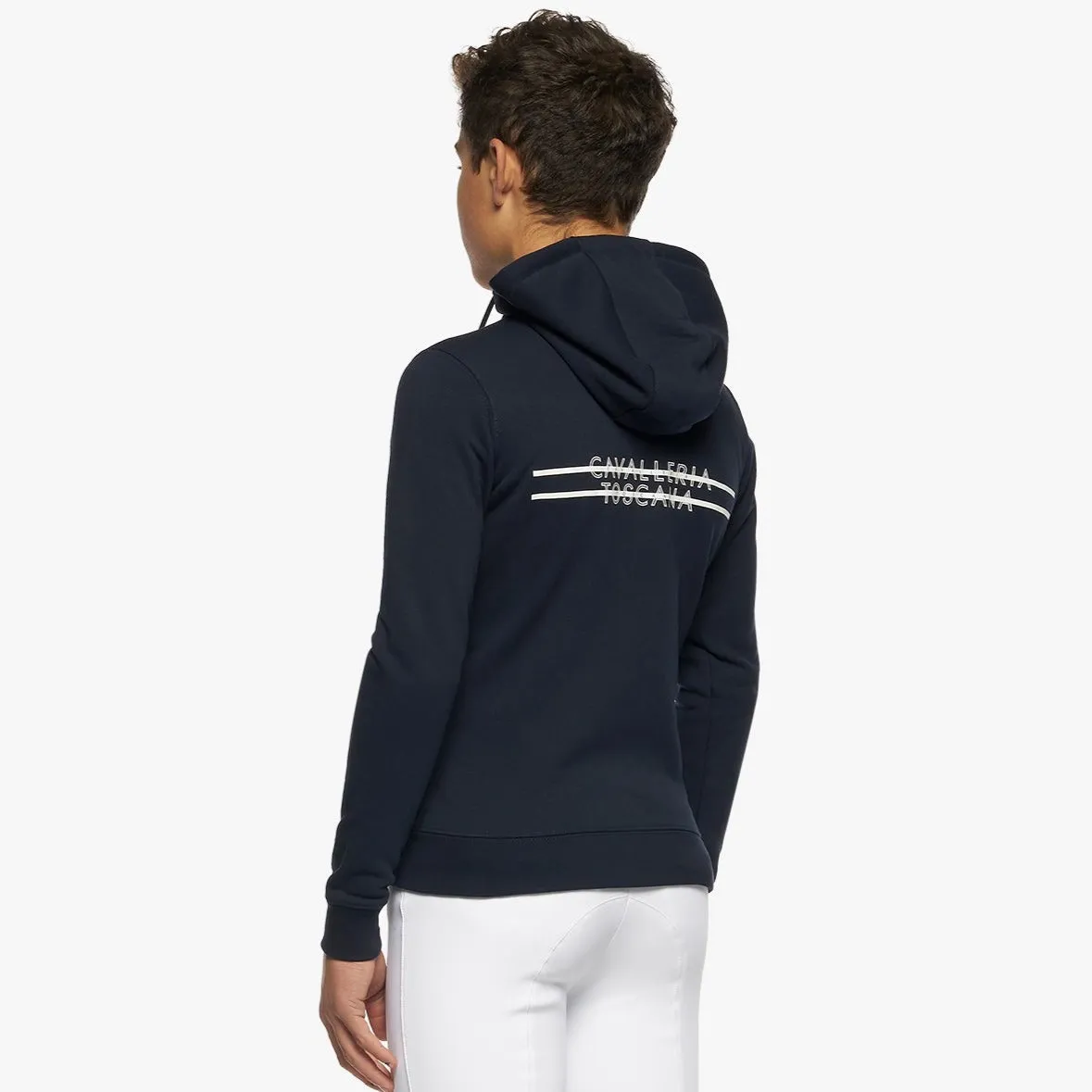 Boy's Printed Stripe CT Logo Zip Hoodie