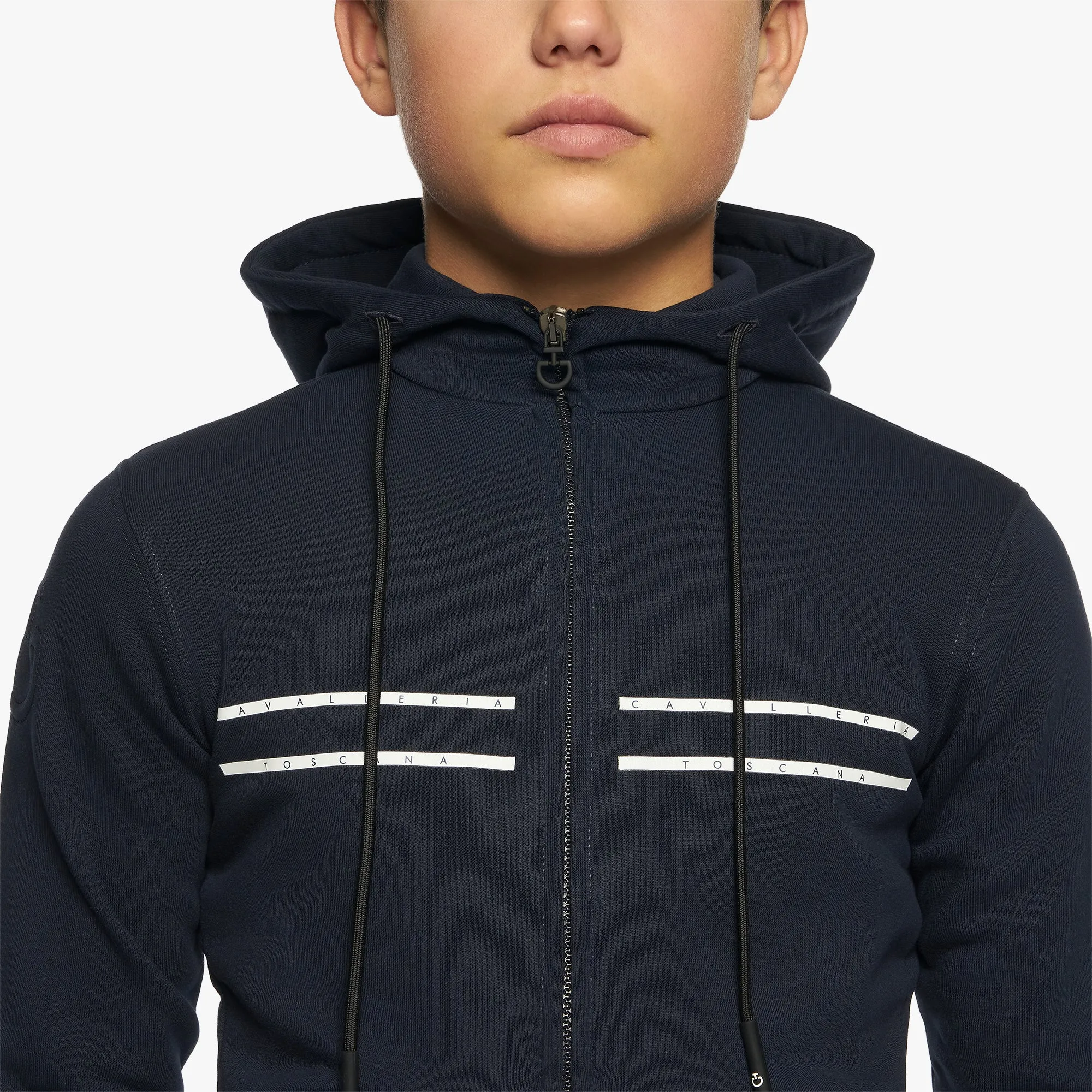 Boy's Printed Stripe CT Logo Zip Hoodie