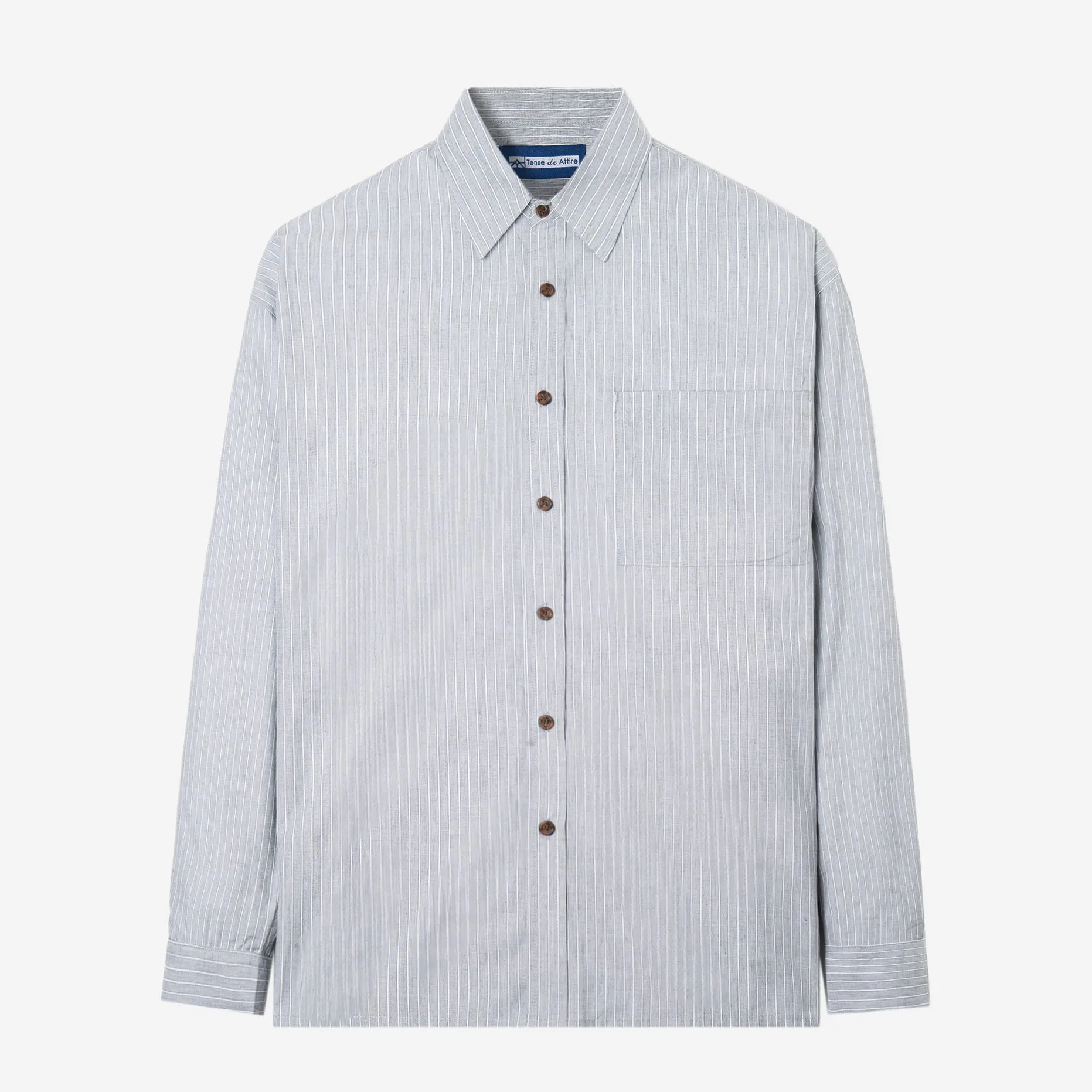 Breakfast Club Long Sleeve Shirt - Grey White Stripes