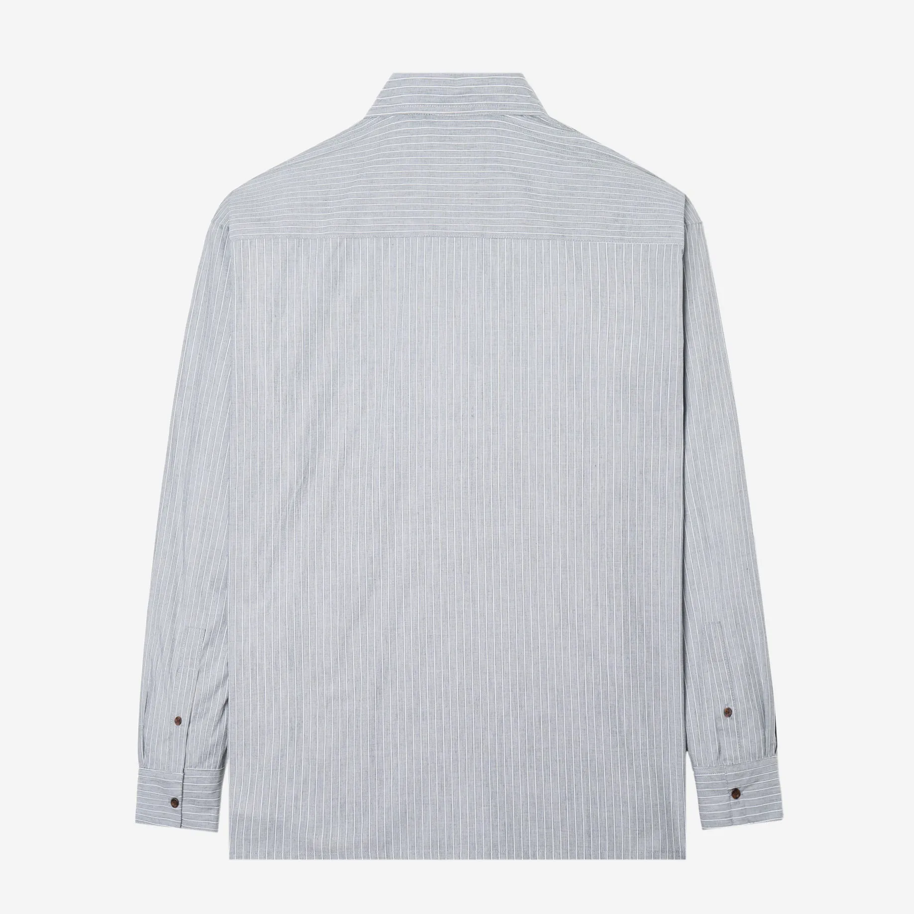 Breakfast Club Long Sleeve Shirt - Grey White Stripes
