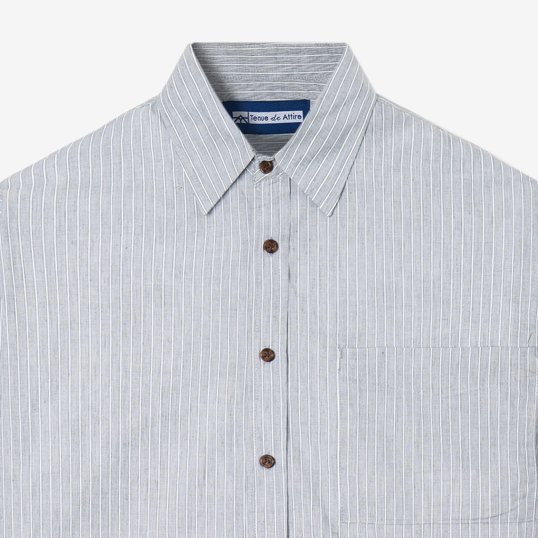 Breakfast Club Long Sleeve Shirt - Grey White Stripes