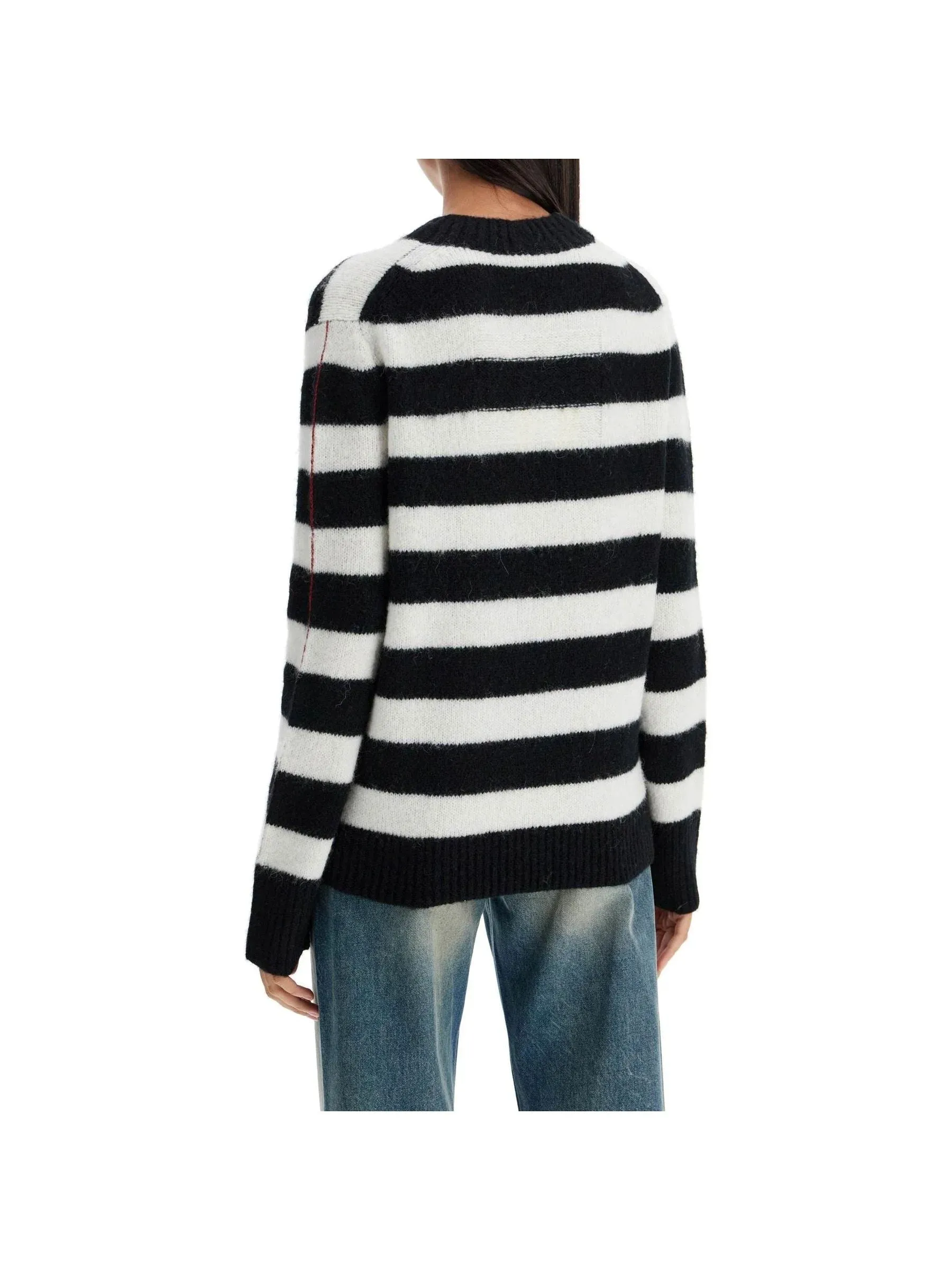 Brushed Logo Striped Sweater