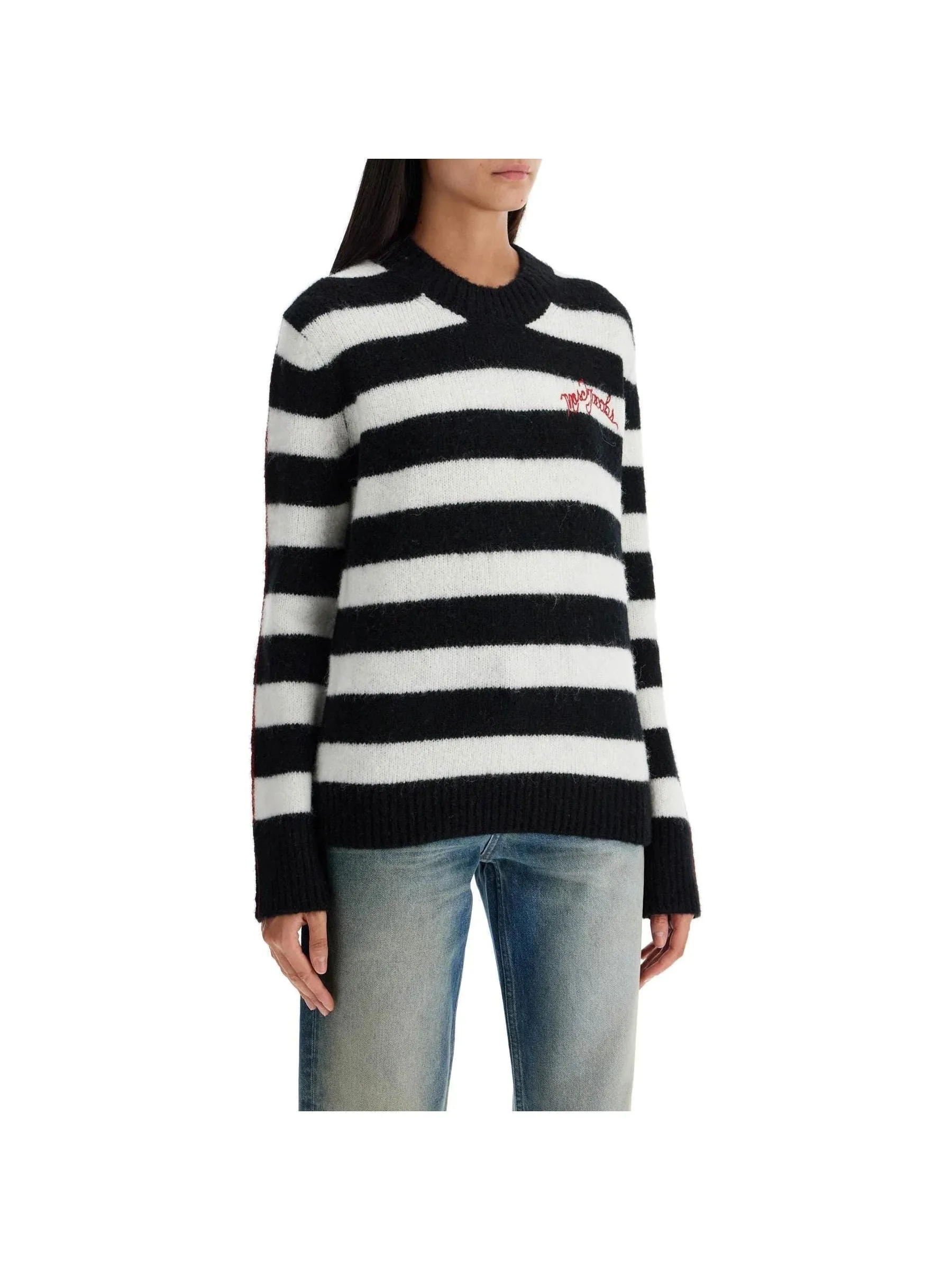Brushed Logo Striped Sweater