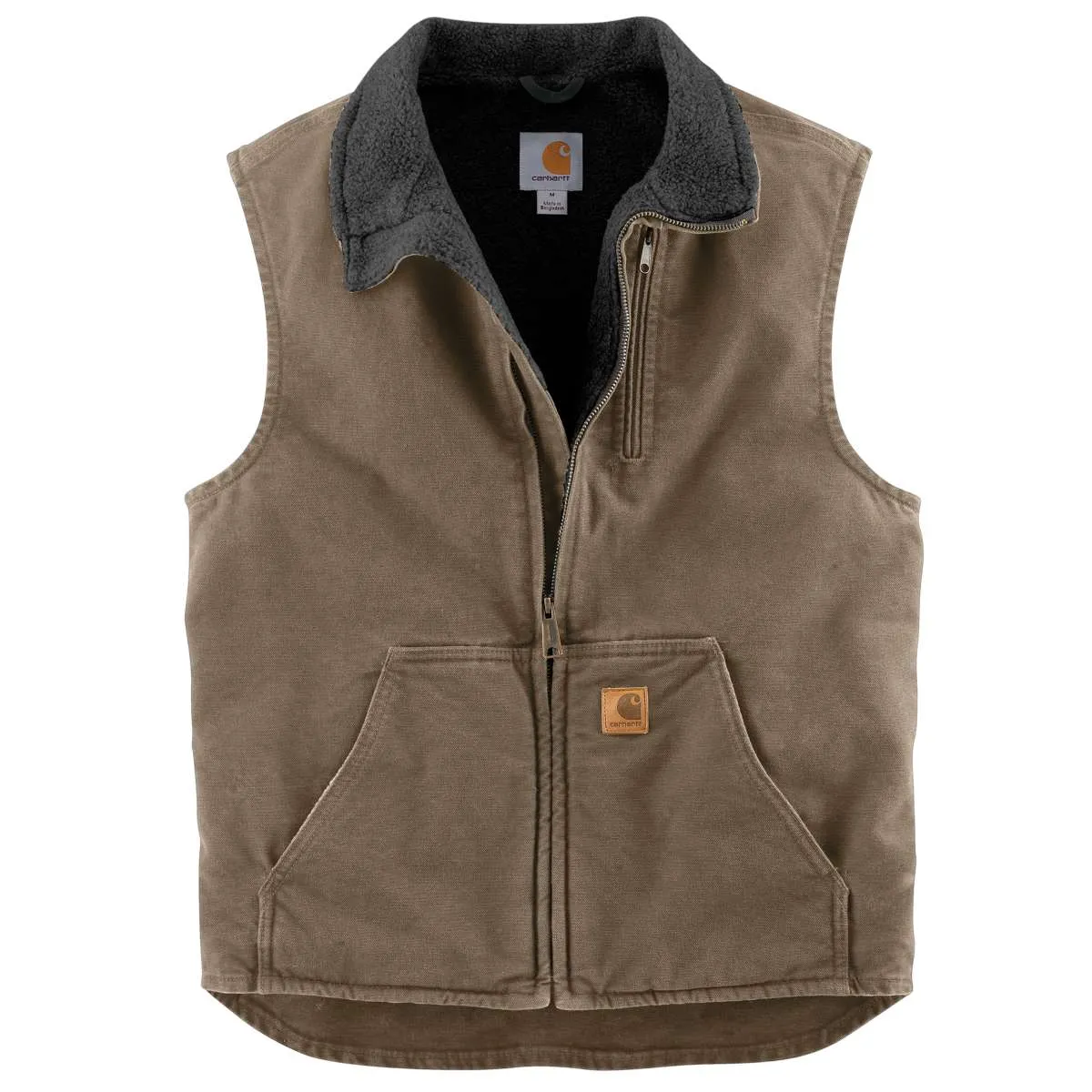 Carhartt Men's Light Brown/Black Mock Neck Vest
