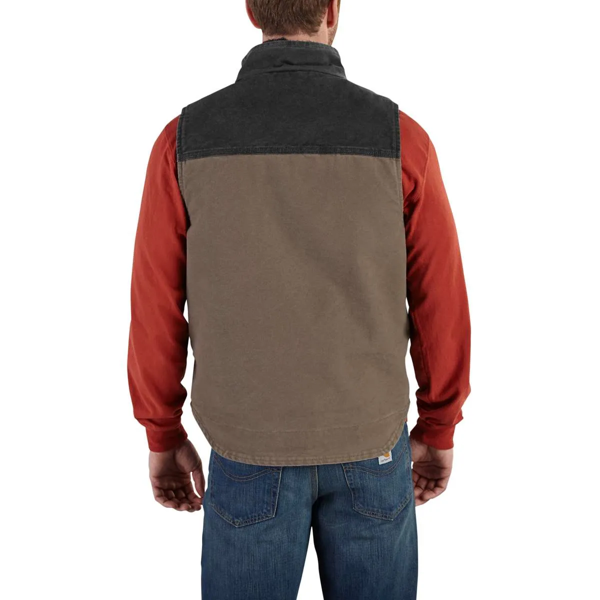 Carhartt Men's Light Brown/Black Mock Neck Vest