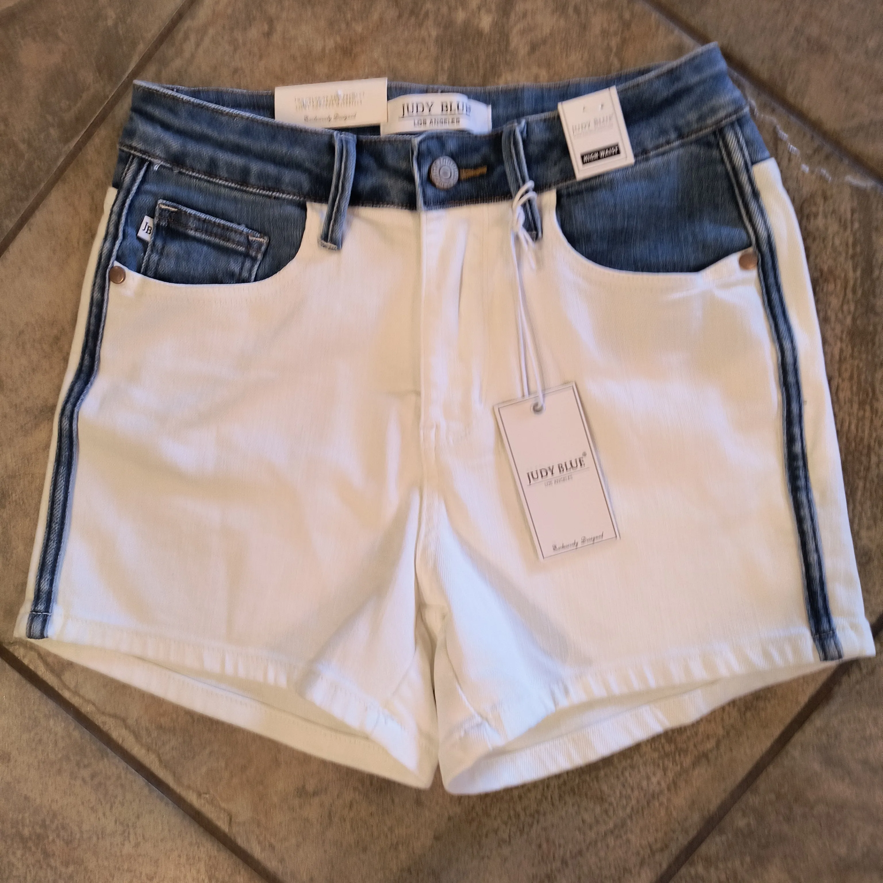 Denim and White Shorts | Judy Blue