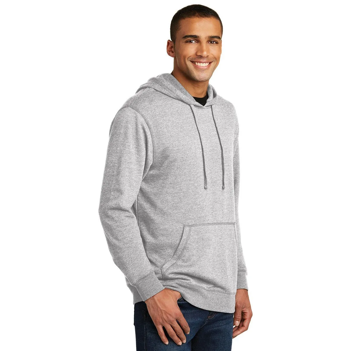 District Made Men's Heathered Grey Lightweight Fleece Hoodie