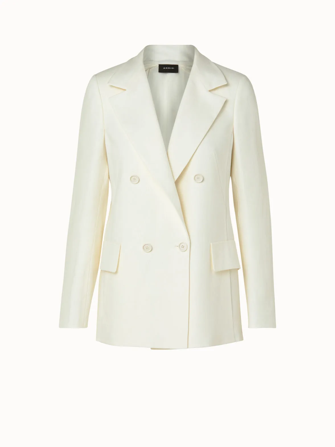 Double-Breasted Linen Wool Double-Face Jacket