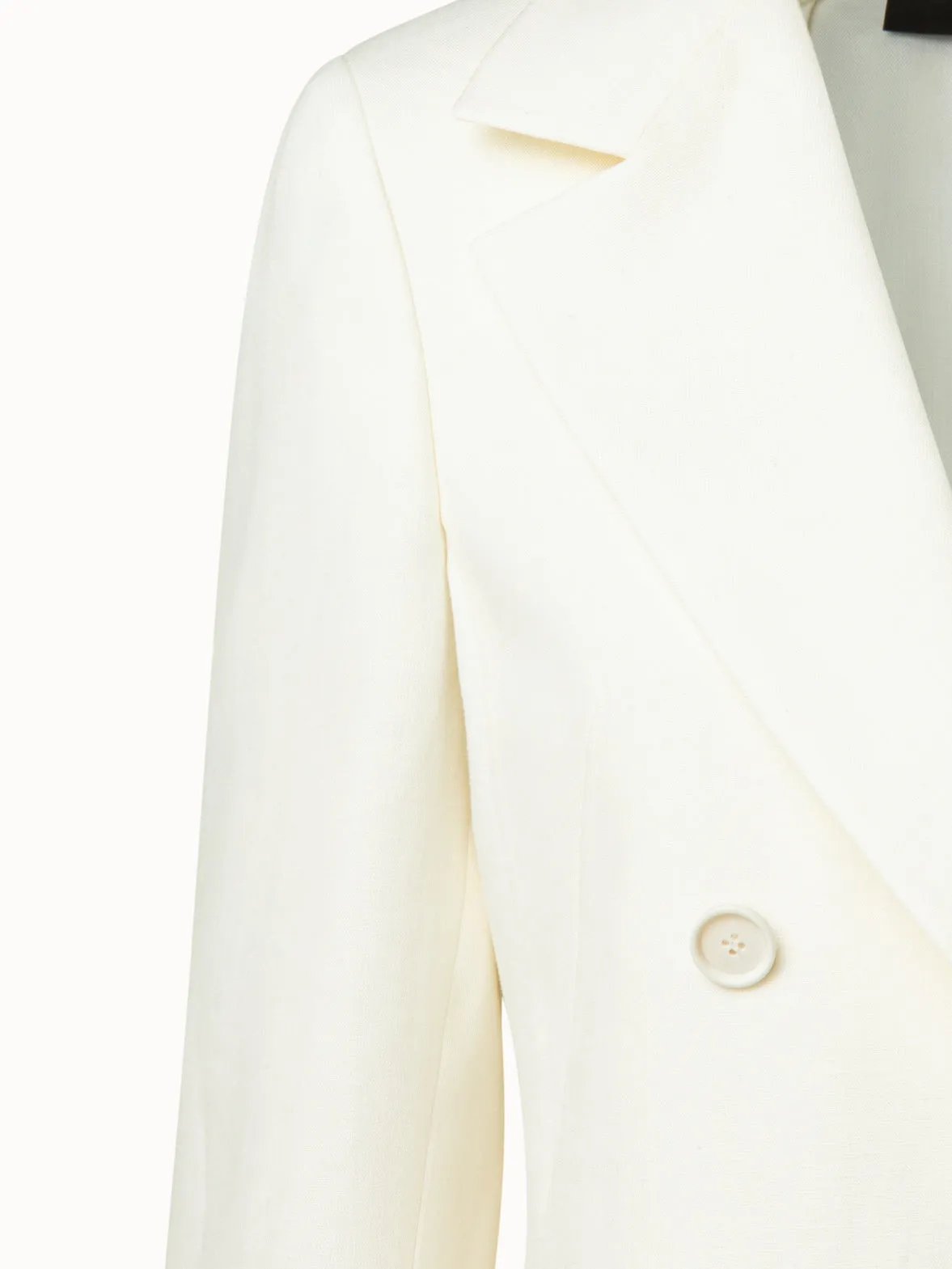 Double-Breasted Linen Wool Double-Face Jacket