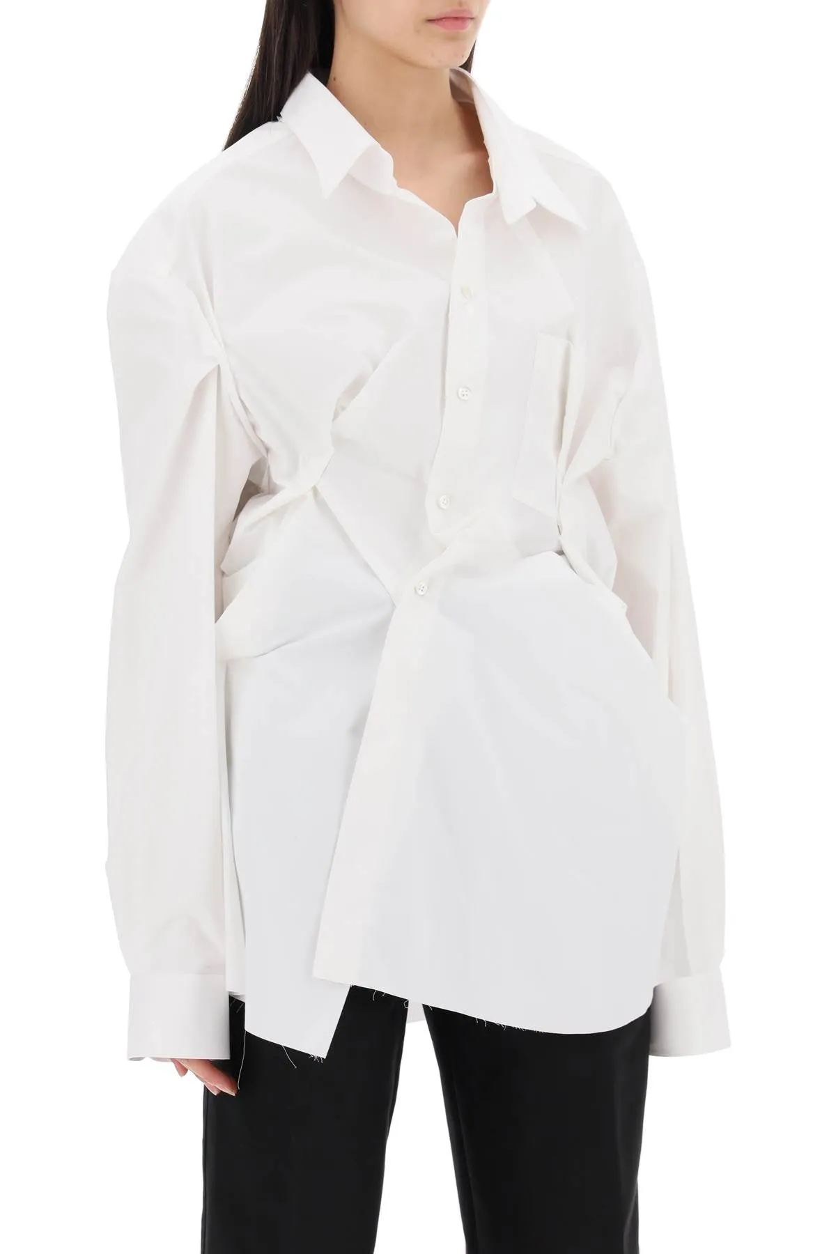draped oversized shirt