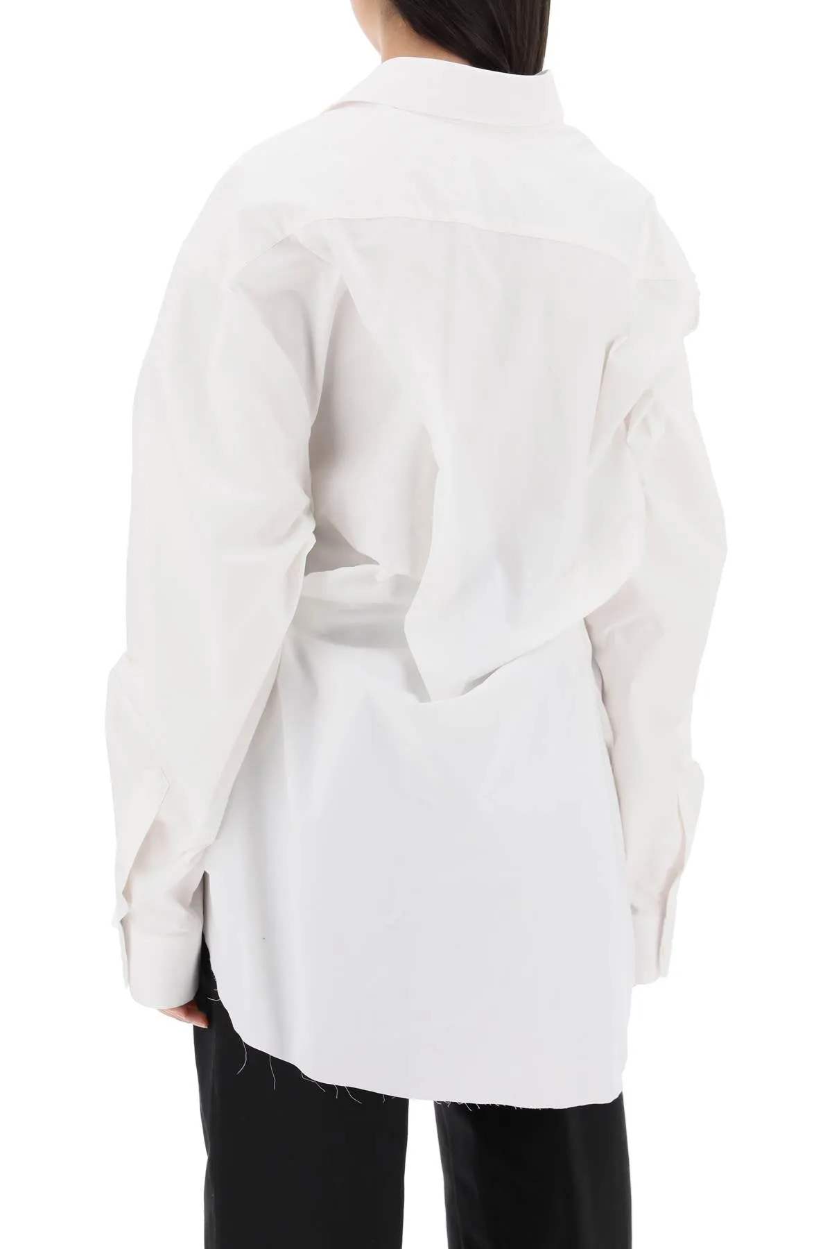 draped oversized shirt