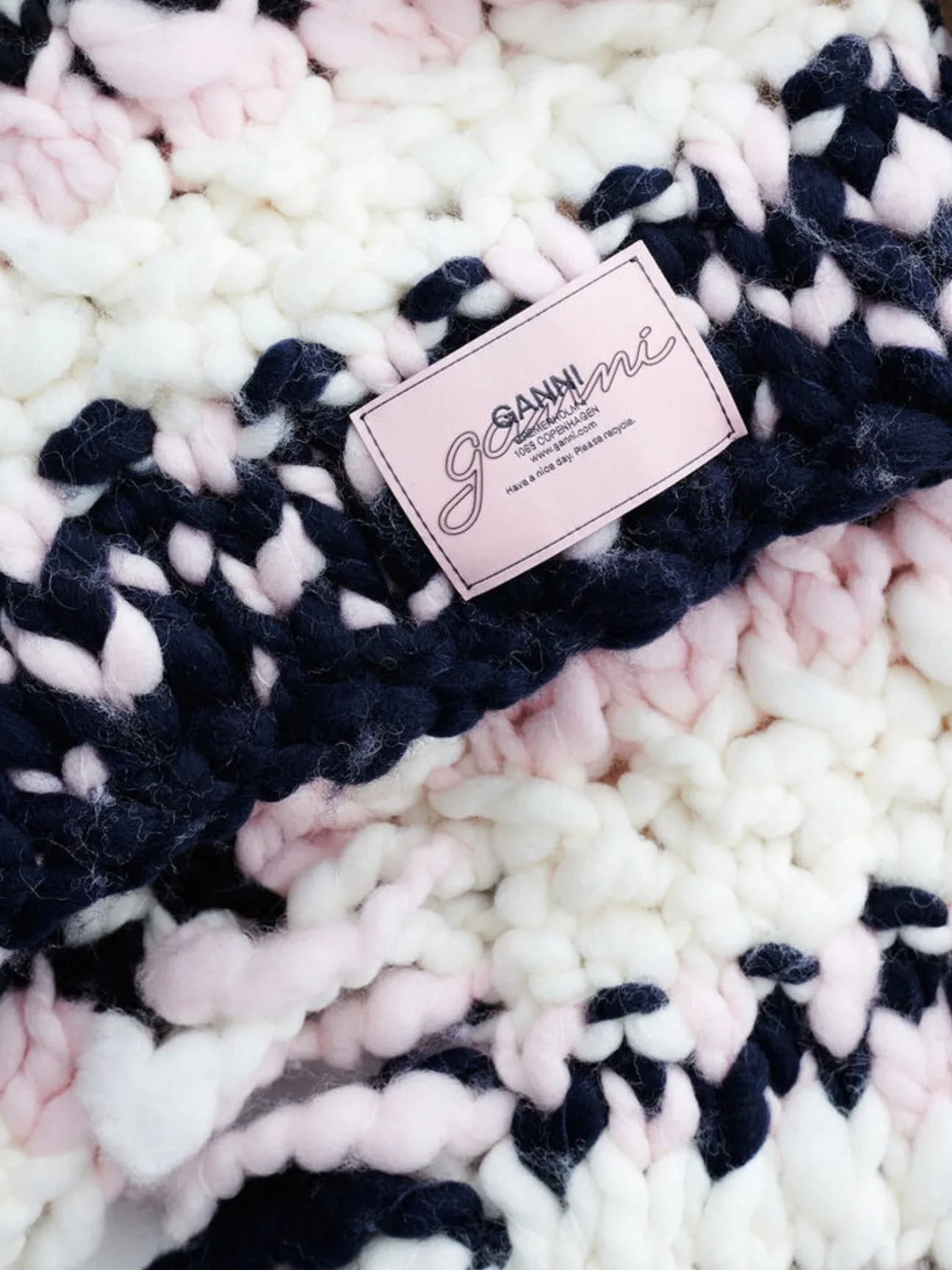 Ganni Wool Roving Handknit Crewneck