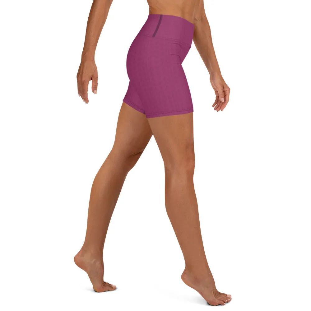 Hibiscus Purple High Waist Shorts