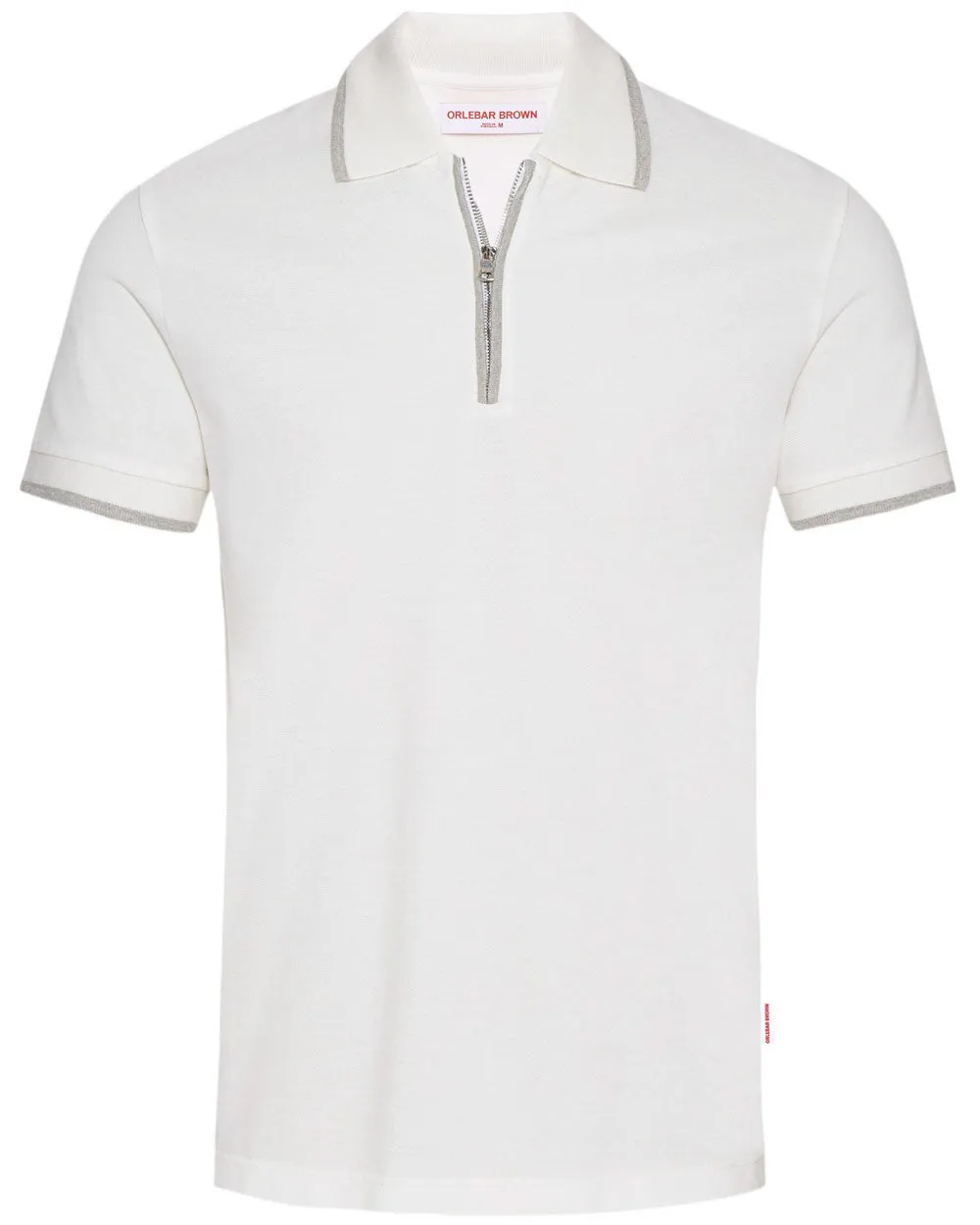 Jarrett Classic Fit Zip Placket Polo Shirt in Cloud