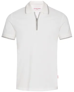 Jarrett Classic Fit Zip Placket Polo Shirt in Cloud