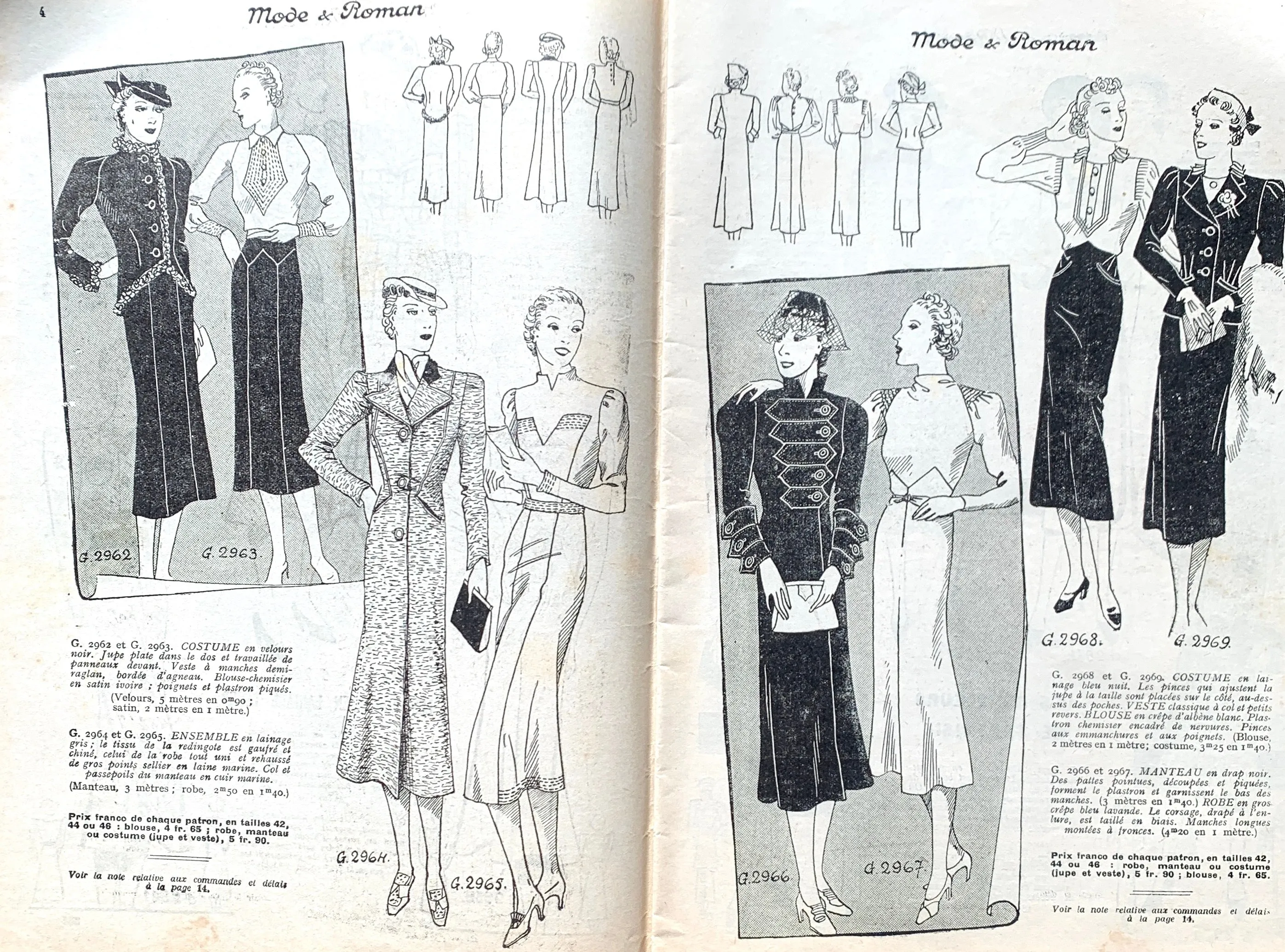 Late Summer Fashion on Front Cover of September 1937 French Magazine Mode & Roman