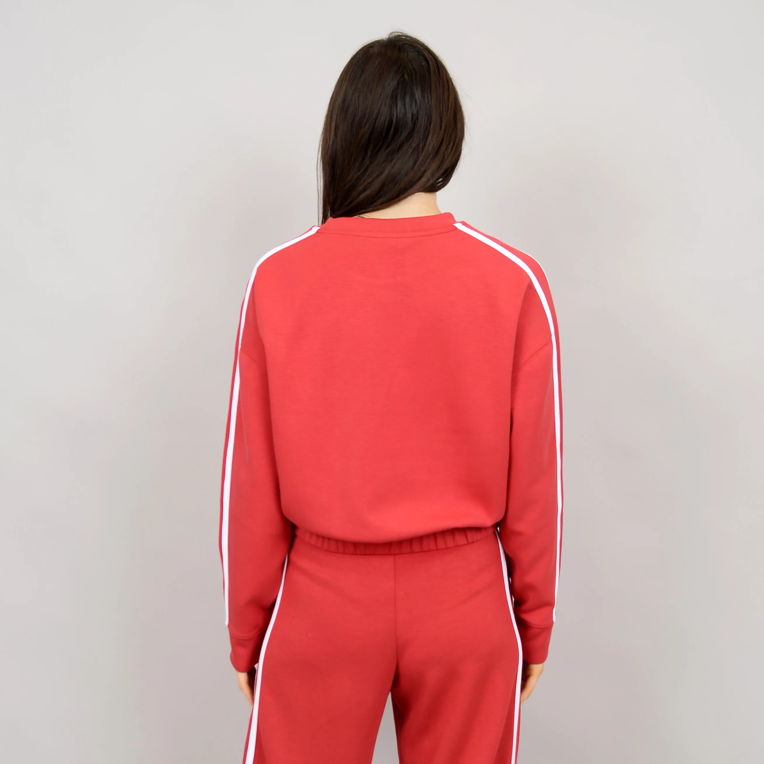LIZA SOFT KNIT SWEATER - CRIMSON WHITE
