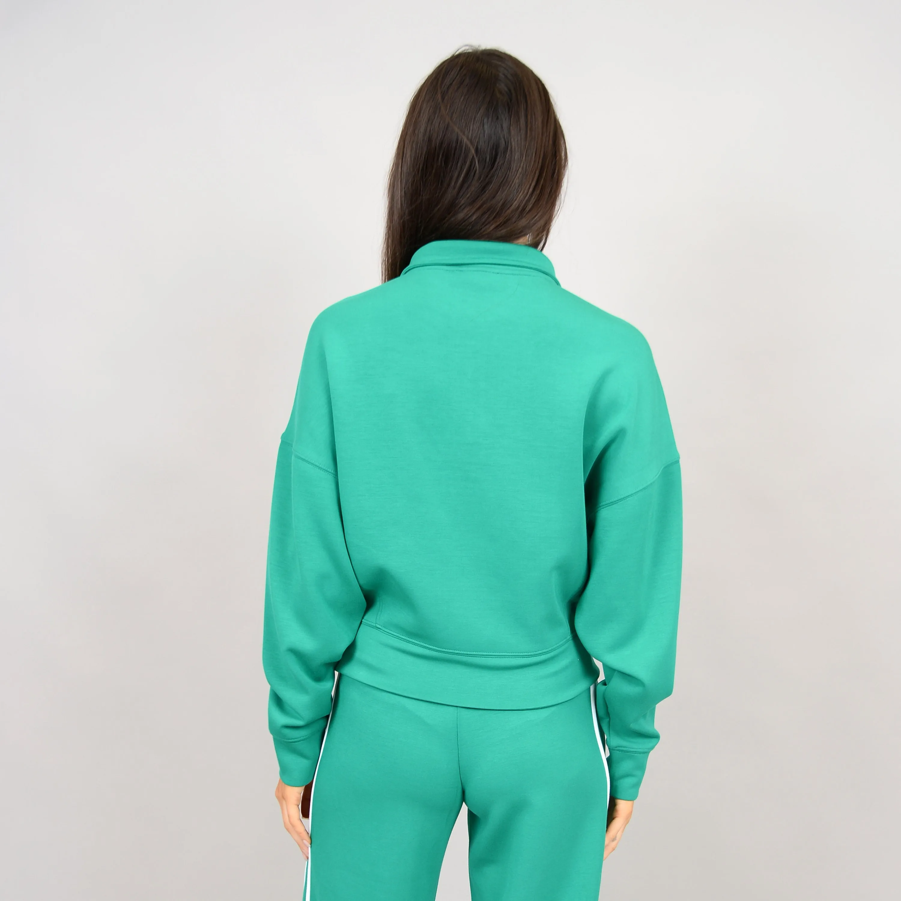 MAILYN SOFT KNIT ZIP UP - CREME DE MENTHE
