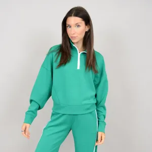MAILYN SOFT KNIT ZIP UP - CREME DE MENTHE