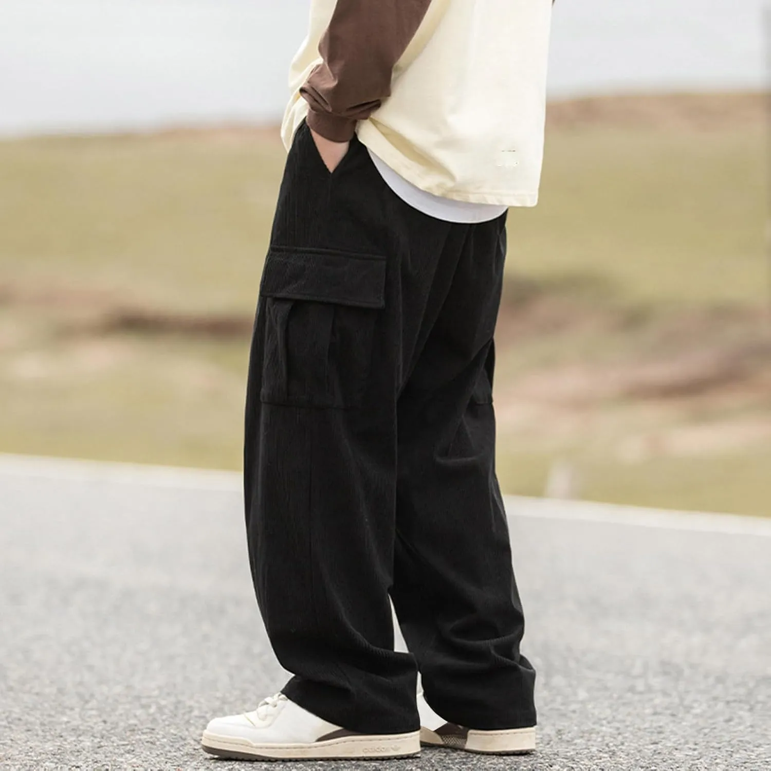 Men's Cargo Pants 2024 Fashion Loose Baggy Work Hiking Trousers Slim Fit Utility Outdoor Pants with Multiple Pockets