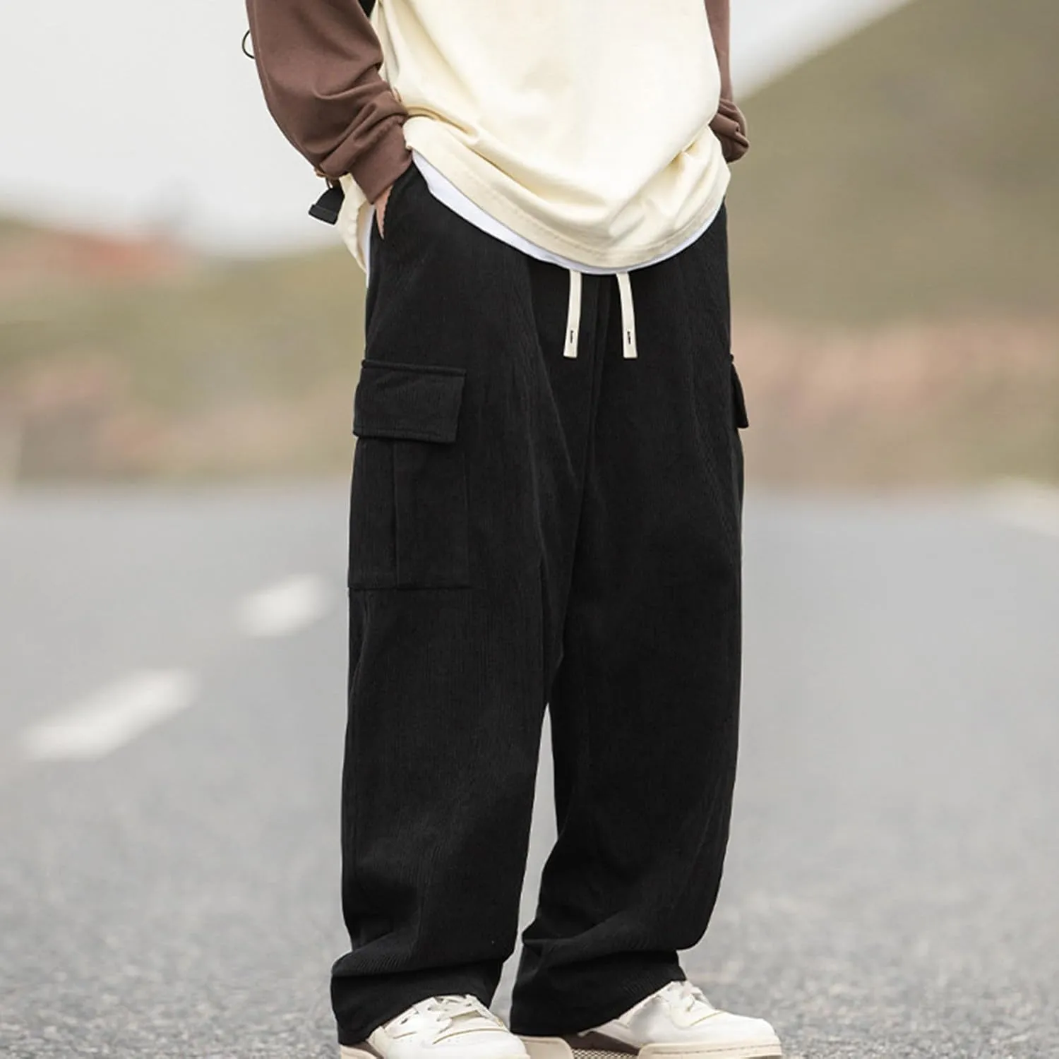 Men's Cargo Pants 2024 Fashion Loose Baggy Work Hiking Trousers Slim Fit Utility Outdoor Pants with Multiple Pockets