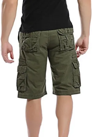 Men's Casual Cargo Shorts Loose Straight Relaxed Fit Hiking Outdoor Pants with Multi Pockets Sports Shorts Trousers