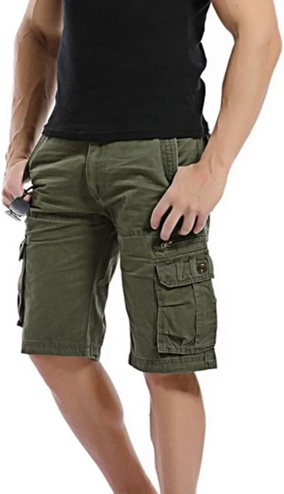 Men's Casual Cargo Shorts Loose Straight Relaxed Fit Hiking Outdoor Pants with Multi Pockets Sports Shorts Trousers