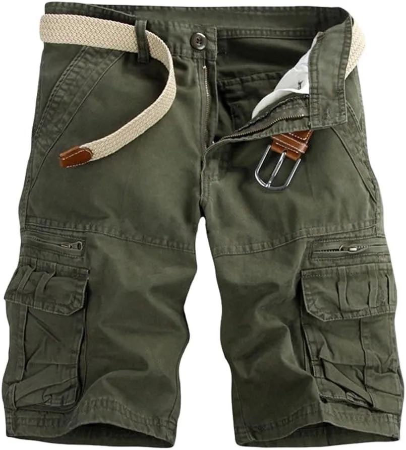 Men's Casual Cargo Shorts Loose Straight Relaxed Fit Hiking Outdoor Pants with Multi Pockets Sports Shorts Trousers