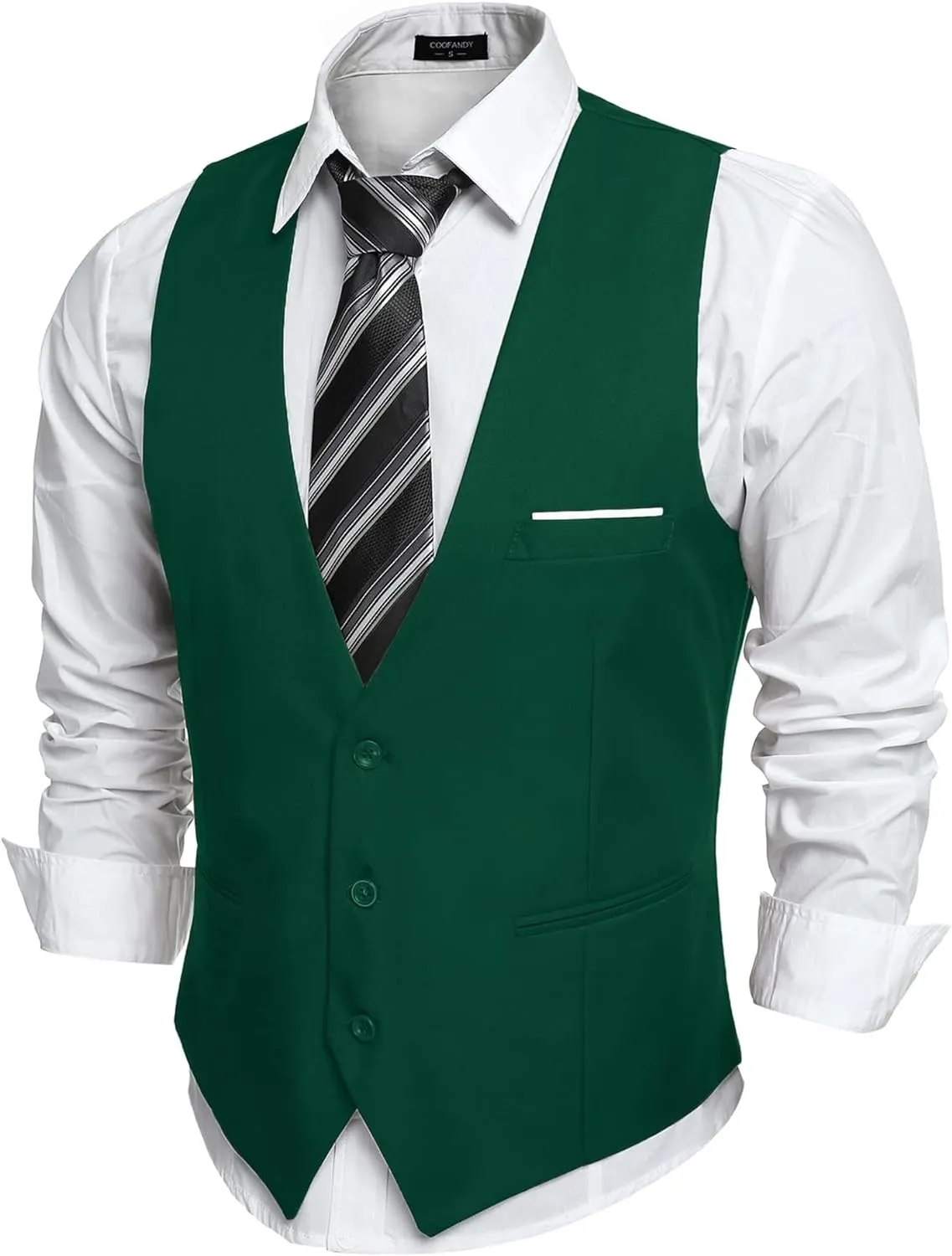 Men's Dark Grey Sleeveless Formal Slim Fit Suit Vest