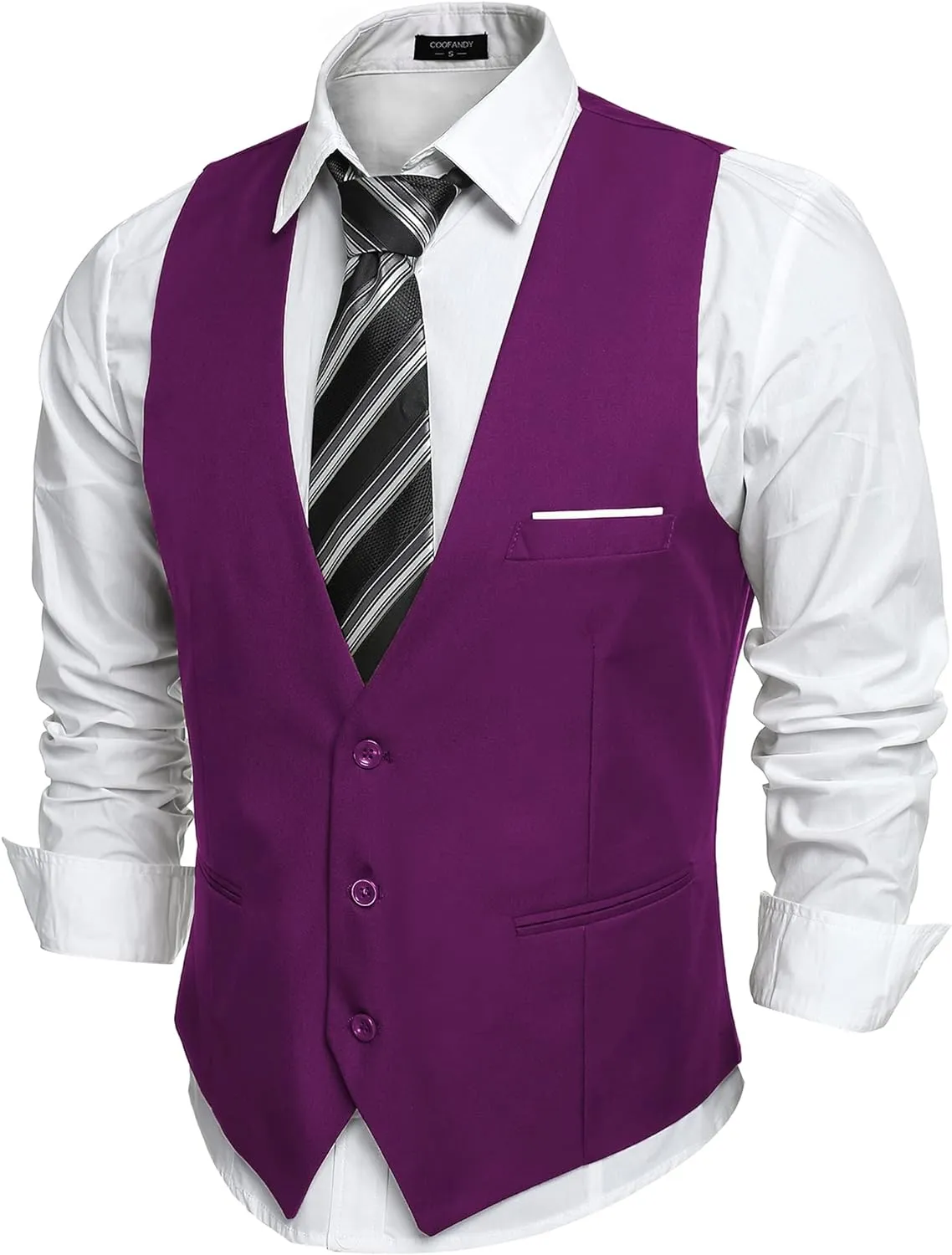 Men's Dark Grey Sleeveless Formal Slim Fit Suit Vest