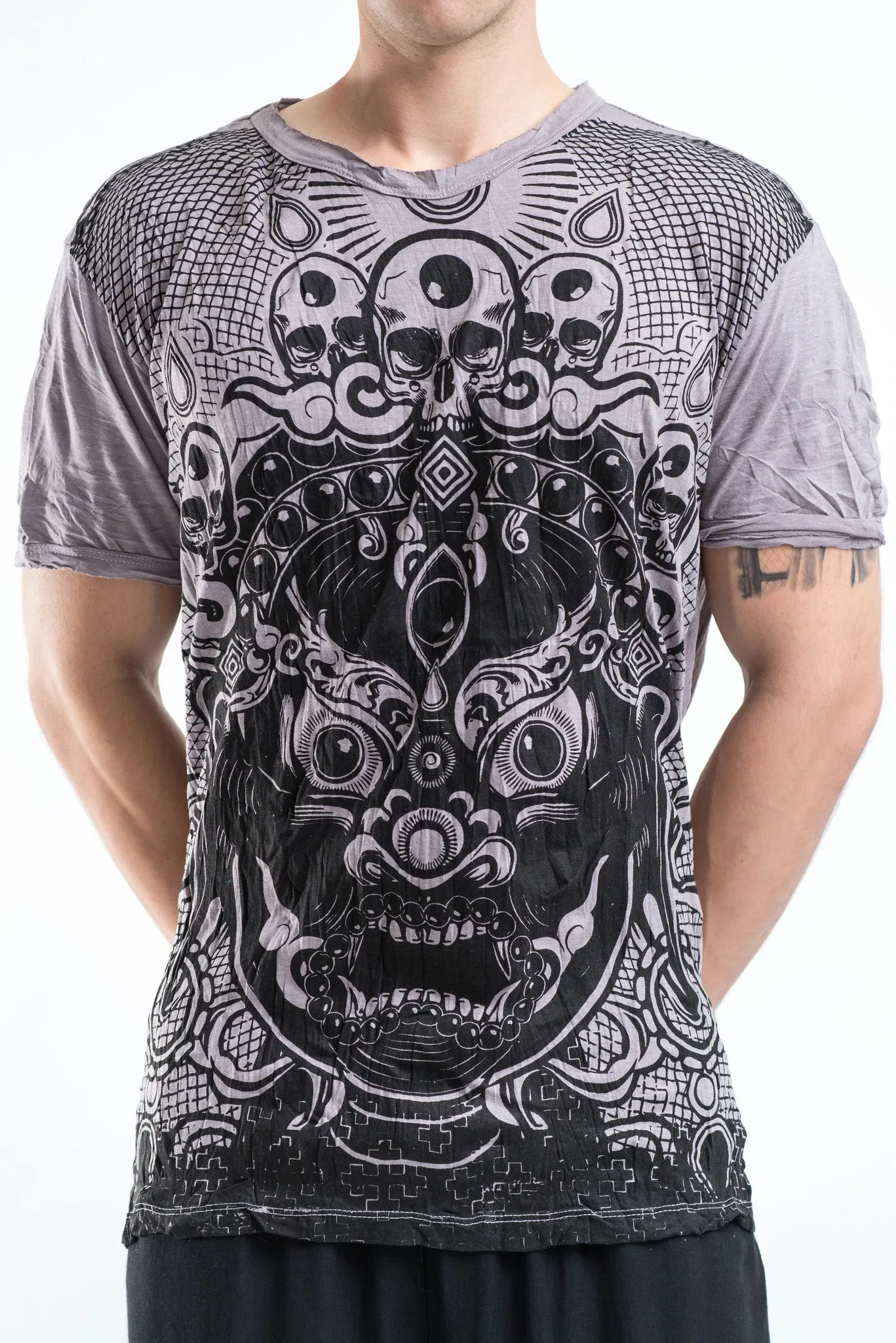 Mens Face Giant T-Shirt in Gray