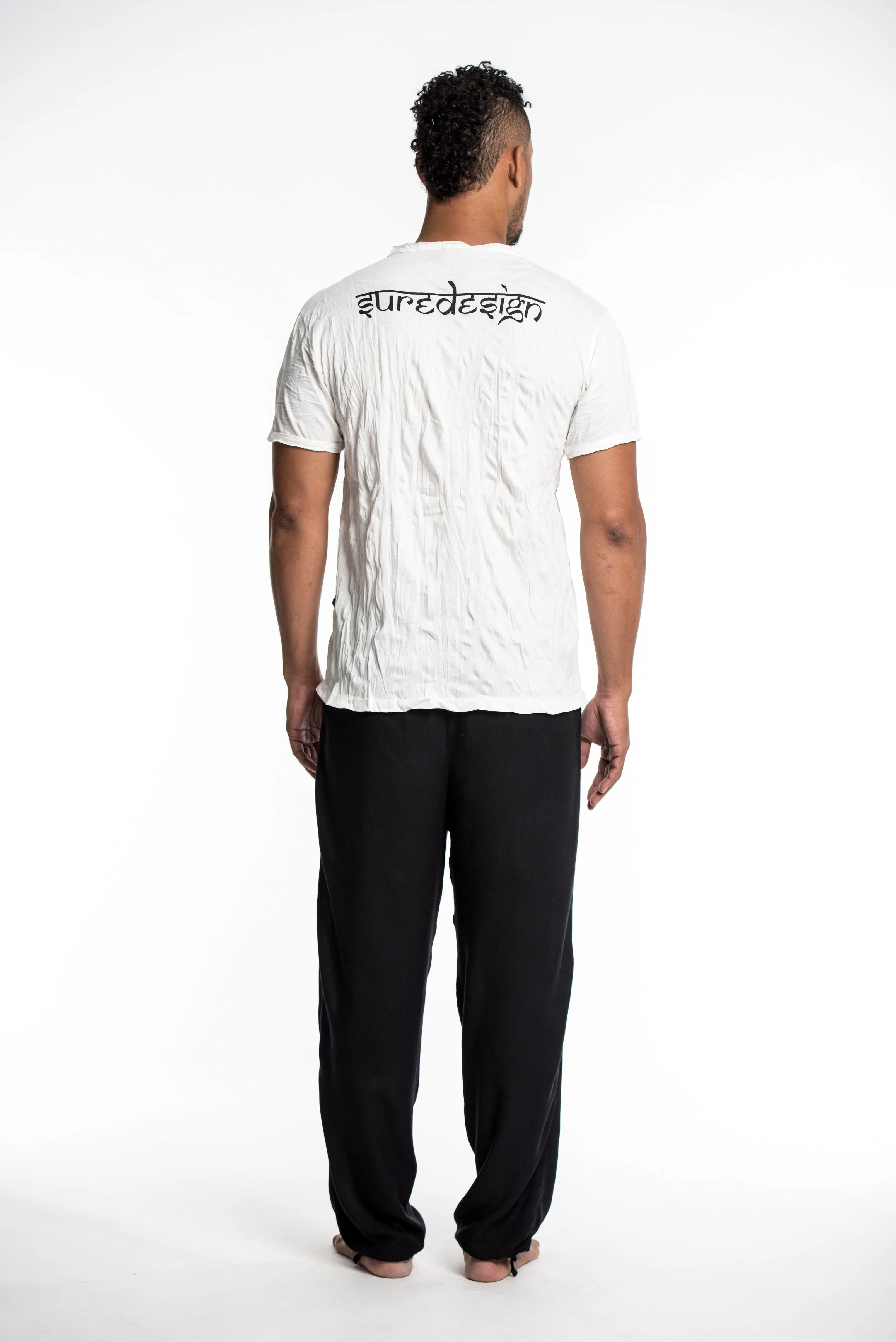 Mens Om Meditation Tree T-Shirt in White