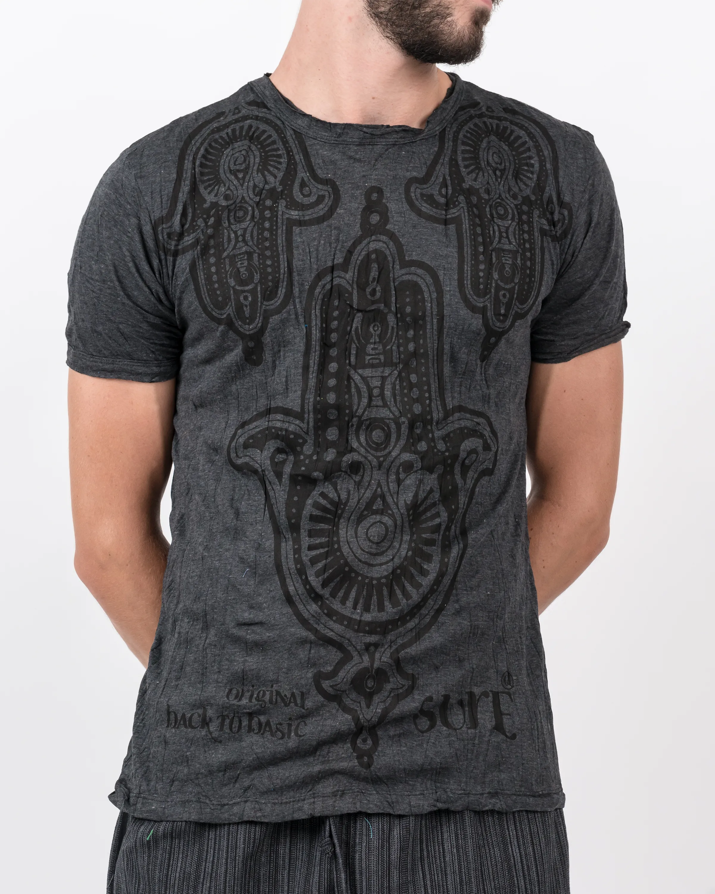 Mens Three Hands T-Shirt in Black