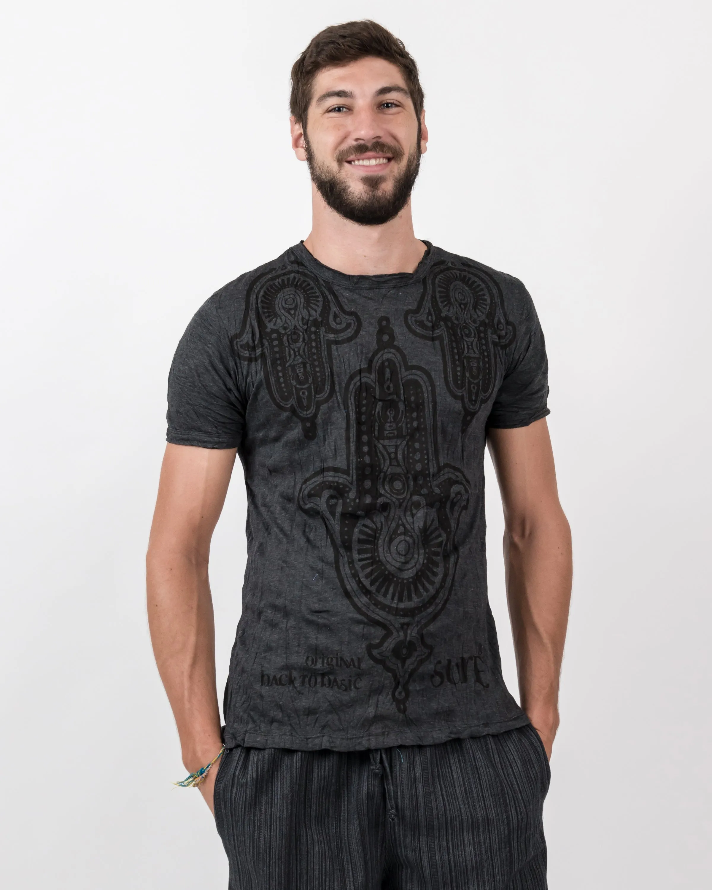 Mens Three Hands T-Shirt in Black