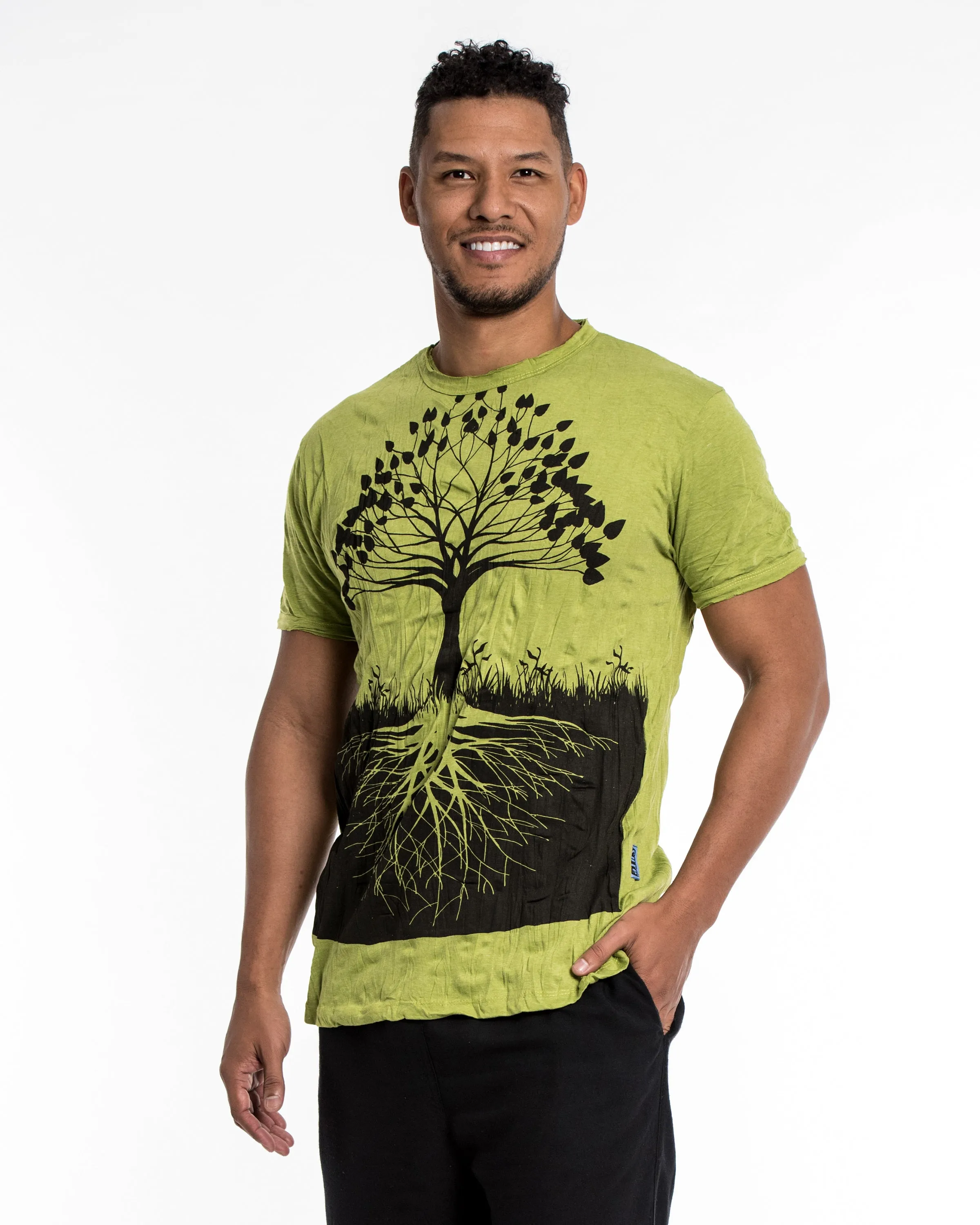 Mens Tree of Life T-Shirt in Lime