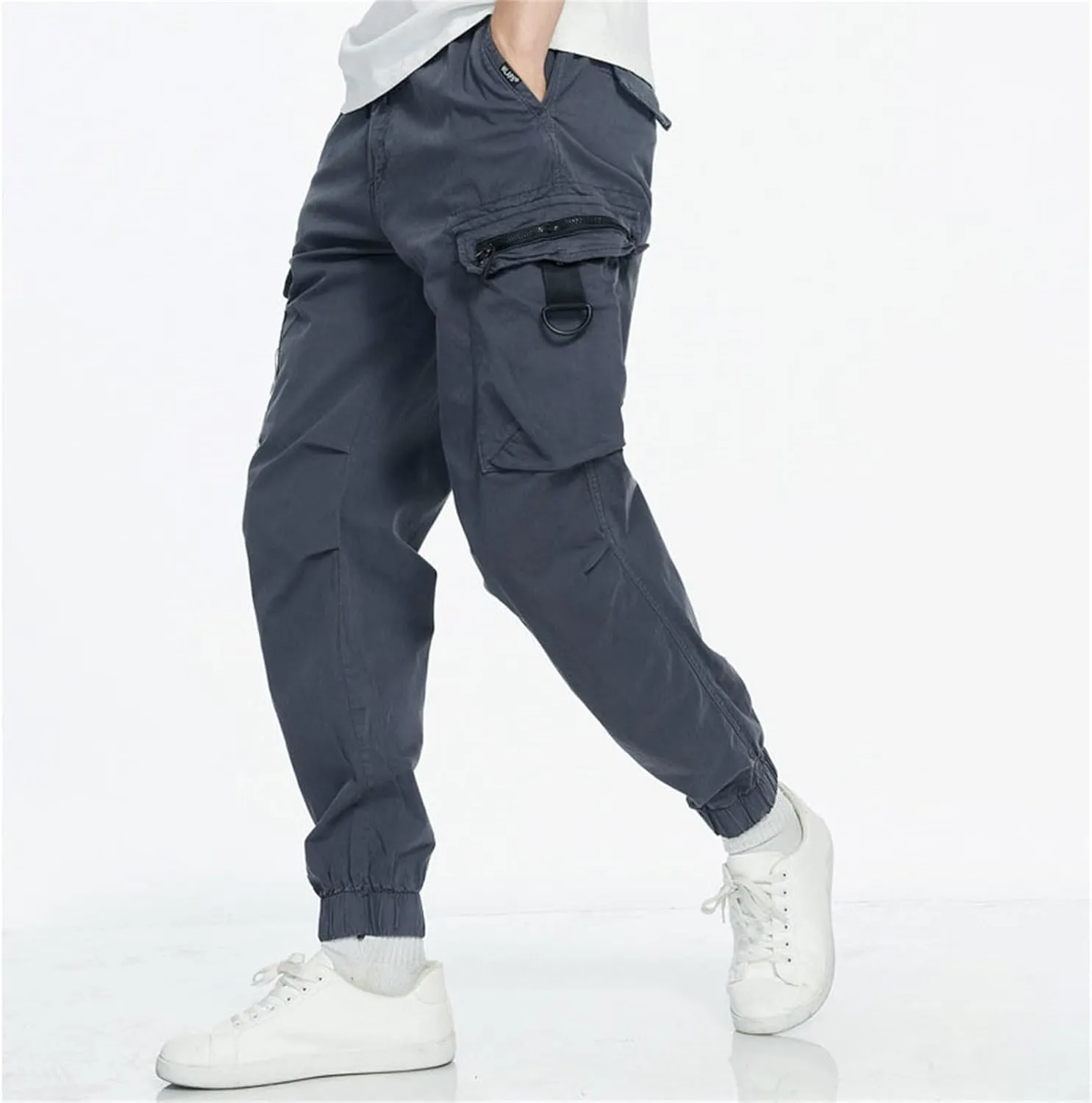 MIDOO Golf Pants Men Stretch Relaxed Fit Casual Fleece Joggers Loose Open Bottom Athletic Pants Straight Leg Hiking Pants