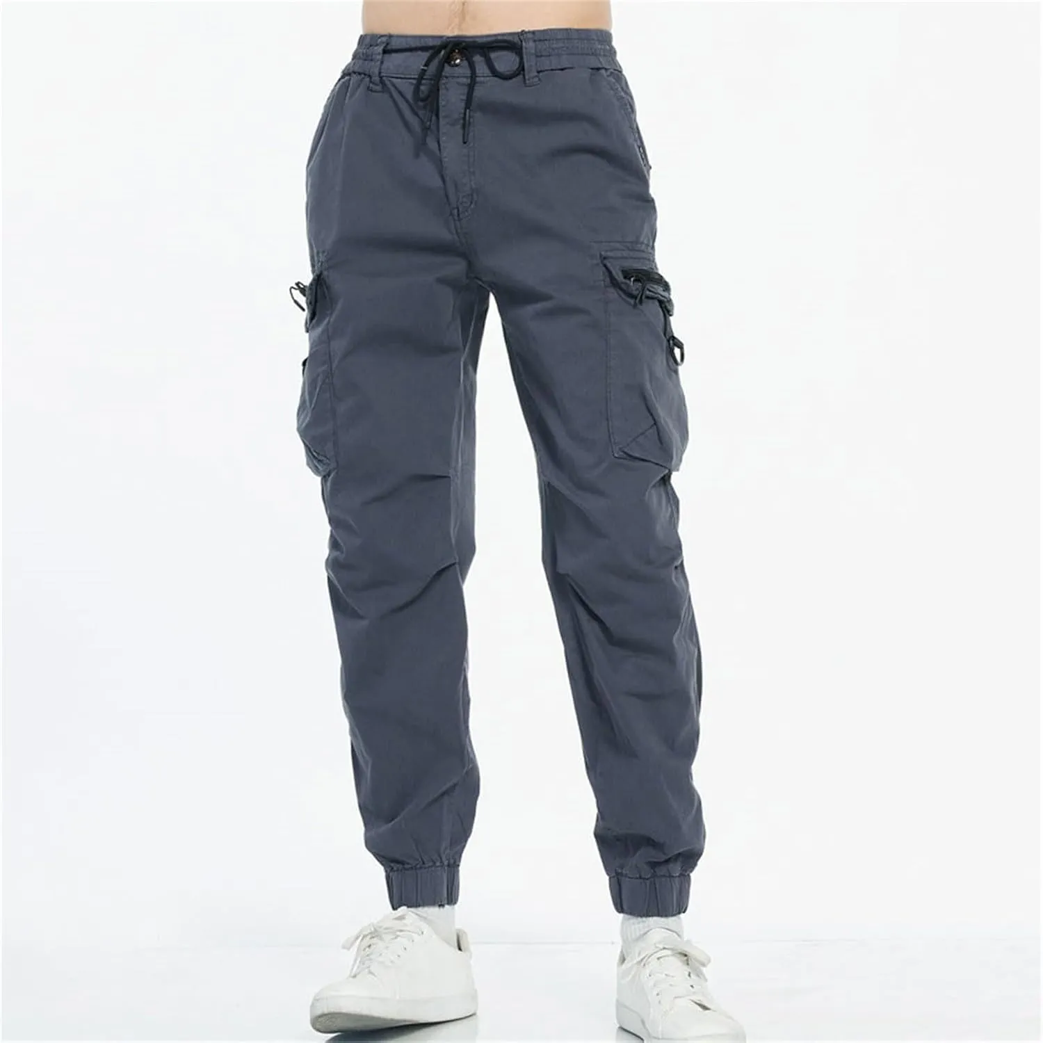 MIDOO Golf Pants Men Stretch Relaxed Fit Casual Fleece Joggers Loose Open Bottom Athletic Pants Straight Leg Hiking Pants