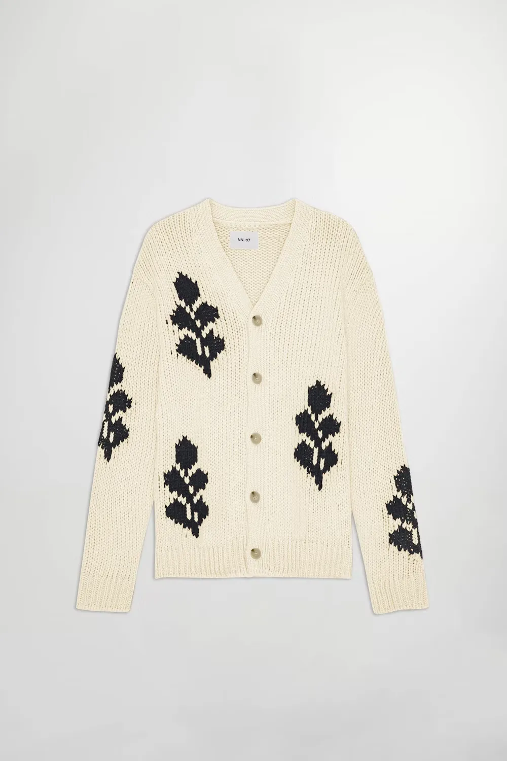 Mika Intarsia Cardigan - Ecru