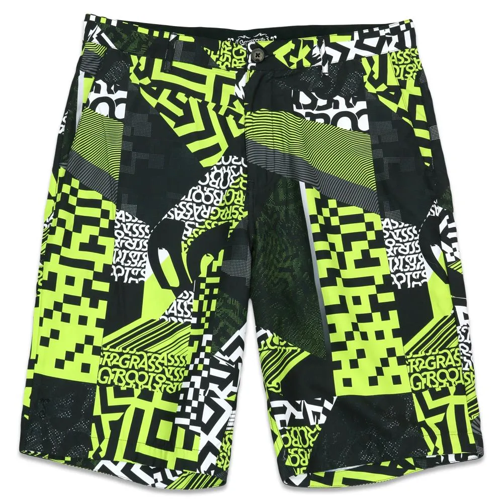 Neon Glitch Allover Hybrid Shorts