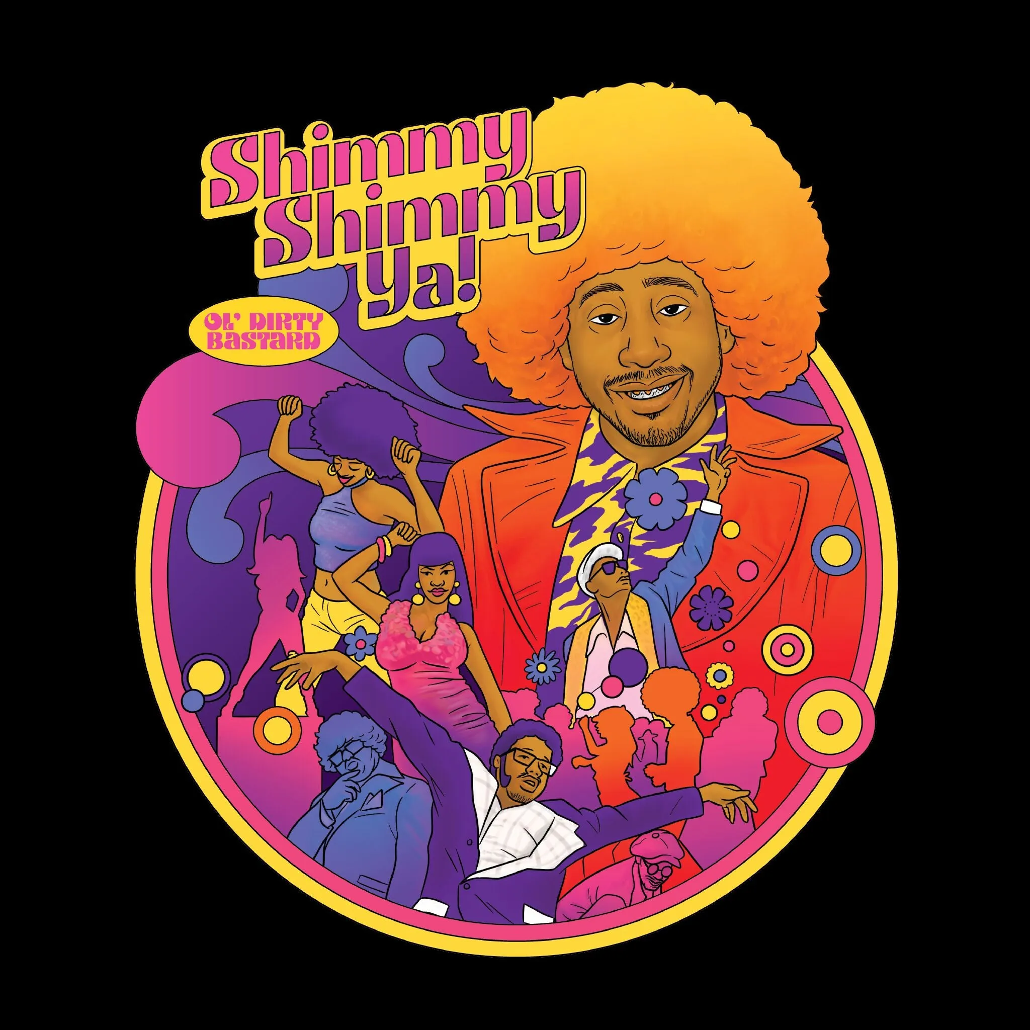 Ol' Dirty Bastard T-Shirts - Shimmy Shimmy ReAction Card Art