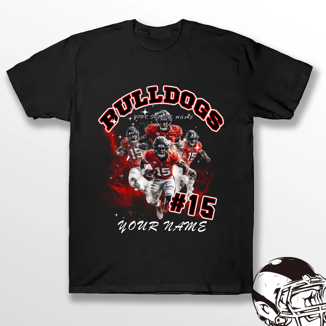 Personalized Football T-Shirt Hoodie Sweatshirt, Georgia Bulldogs Football, Custom Player Name Number, UGA Football Fans Gift