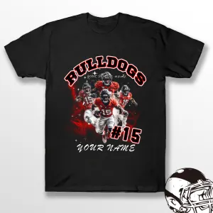 Personalized Football T-Shirt Hoodie Sweatshirt, Georgia Bulldogs Football, Custom Player Name Number, UGA Football Fans Gift