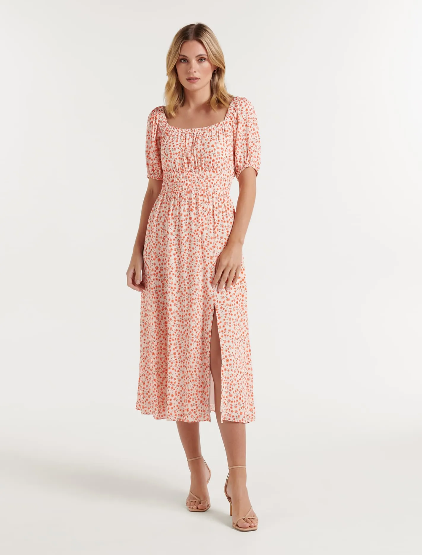 Peyton Puff Sleeve Midi Dress