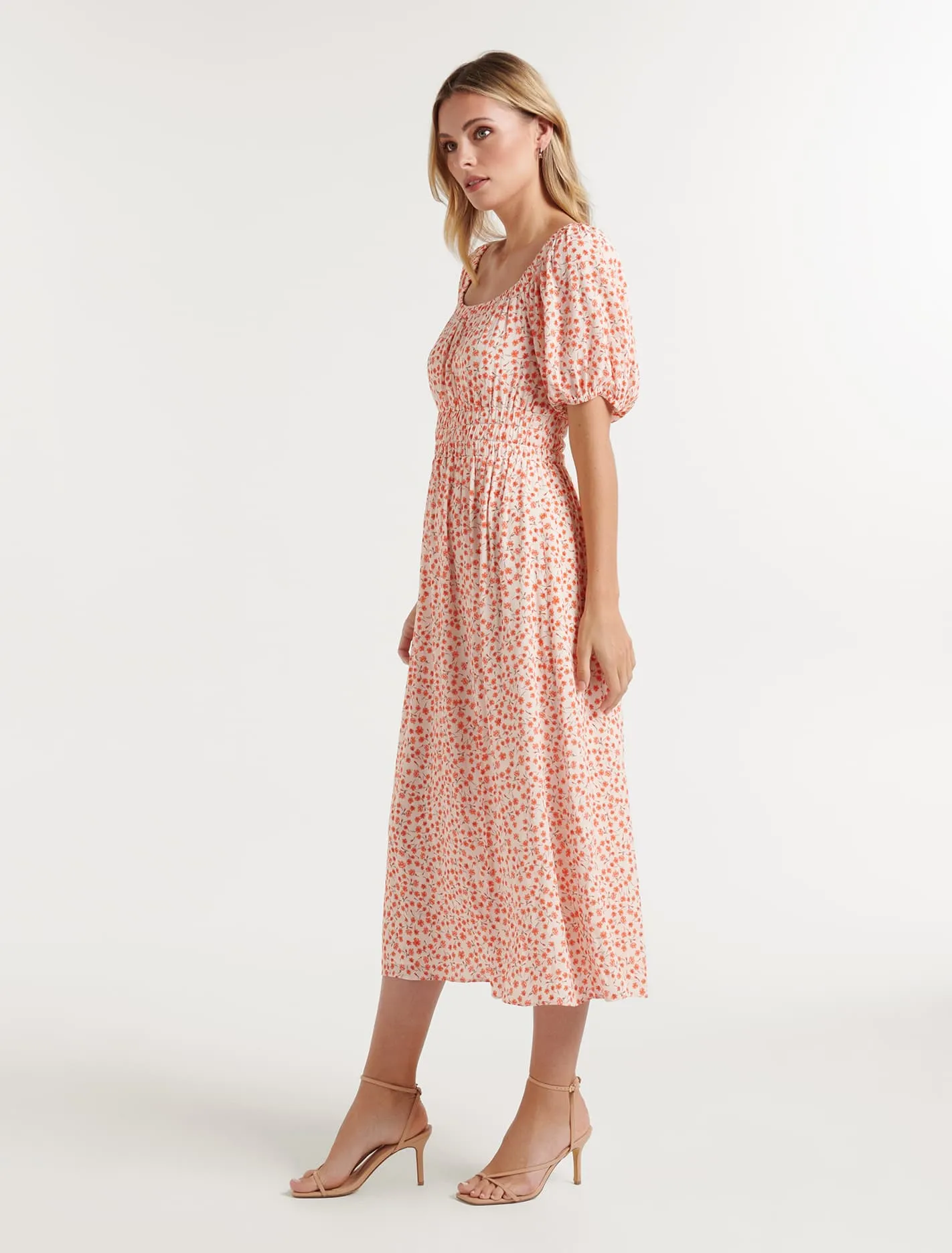 Peyton Puff Sleeve Midi Dress