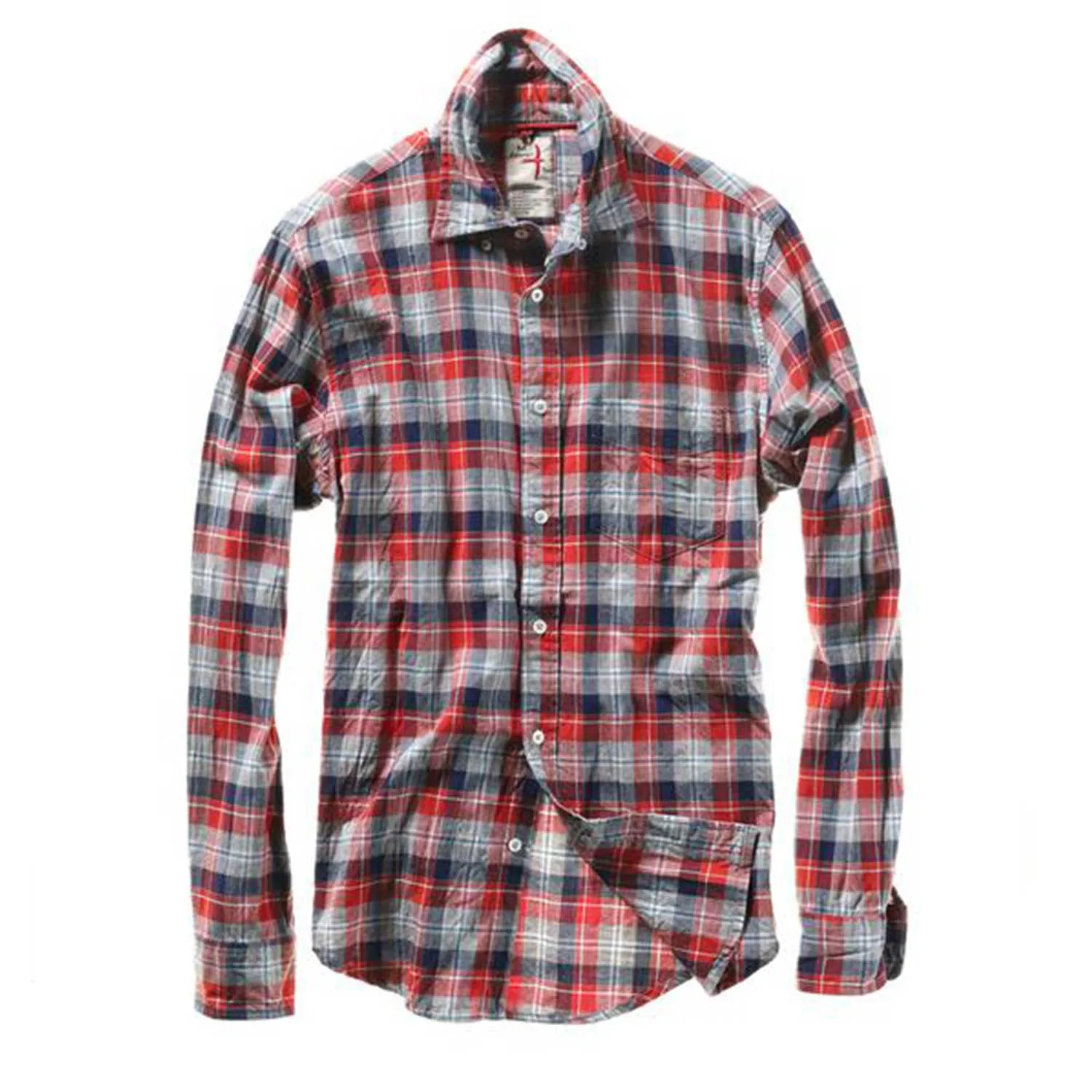Relwen Lightweight Brushed Twill Plaid Shirt