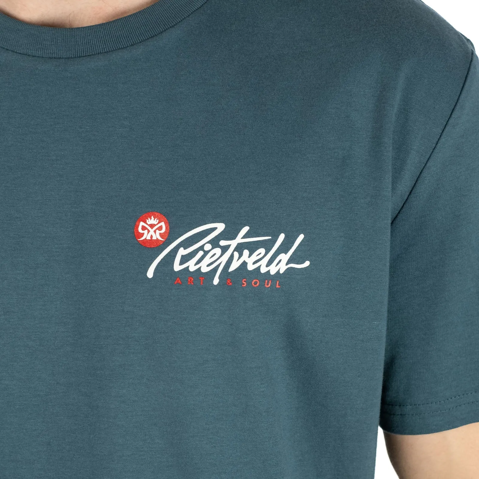 Rietveld Mens Skelvis Classic Graphic T-Shirt - Teal