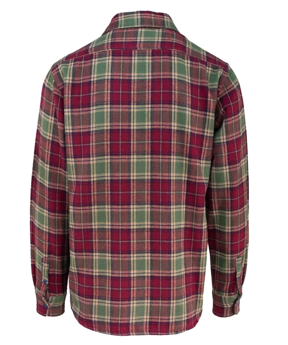 Schott NYC Men's Plaid Flannel Shirt - Burgundy