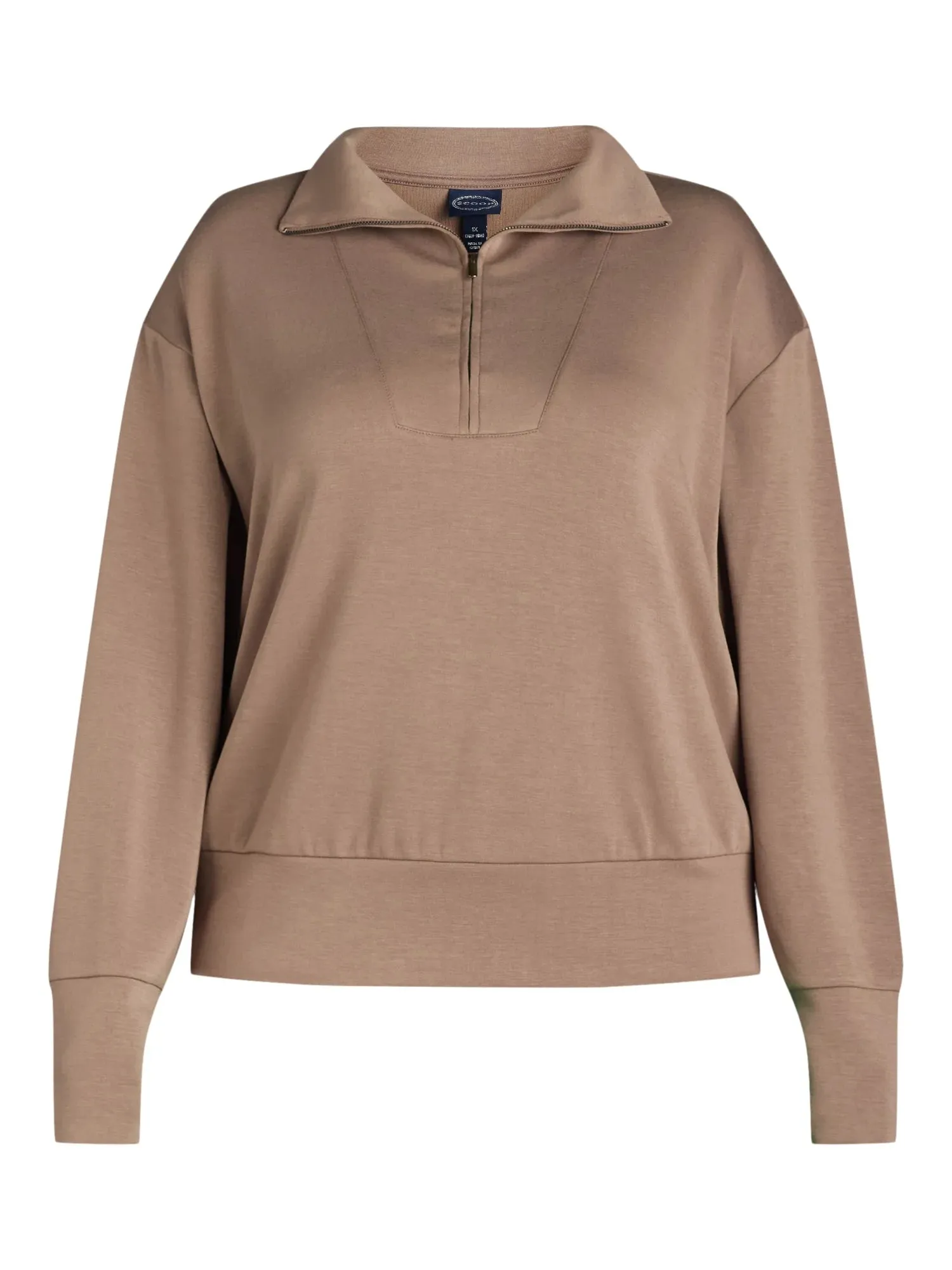 Scoop Womens & Women's Plus Ultimate ScubaKnit Half Zip Sweatshirt, Sizes XS-4X