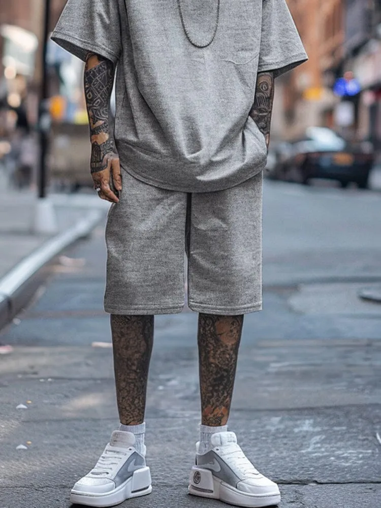 Stylish Loose Turtleneck T-shirt Shorts Set